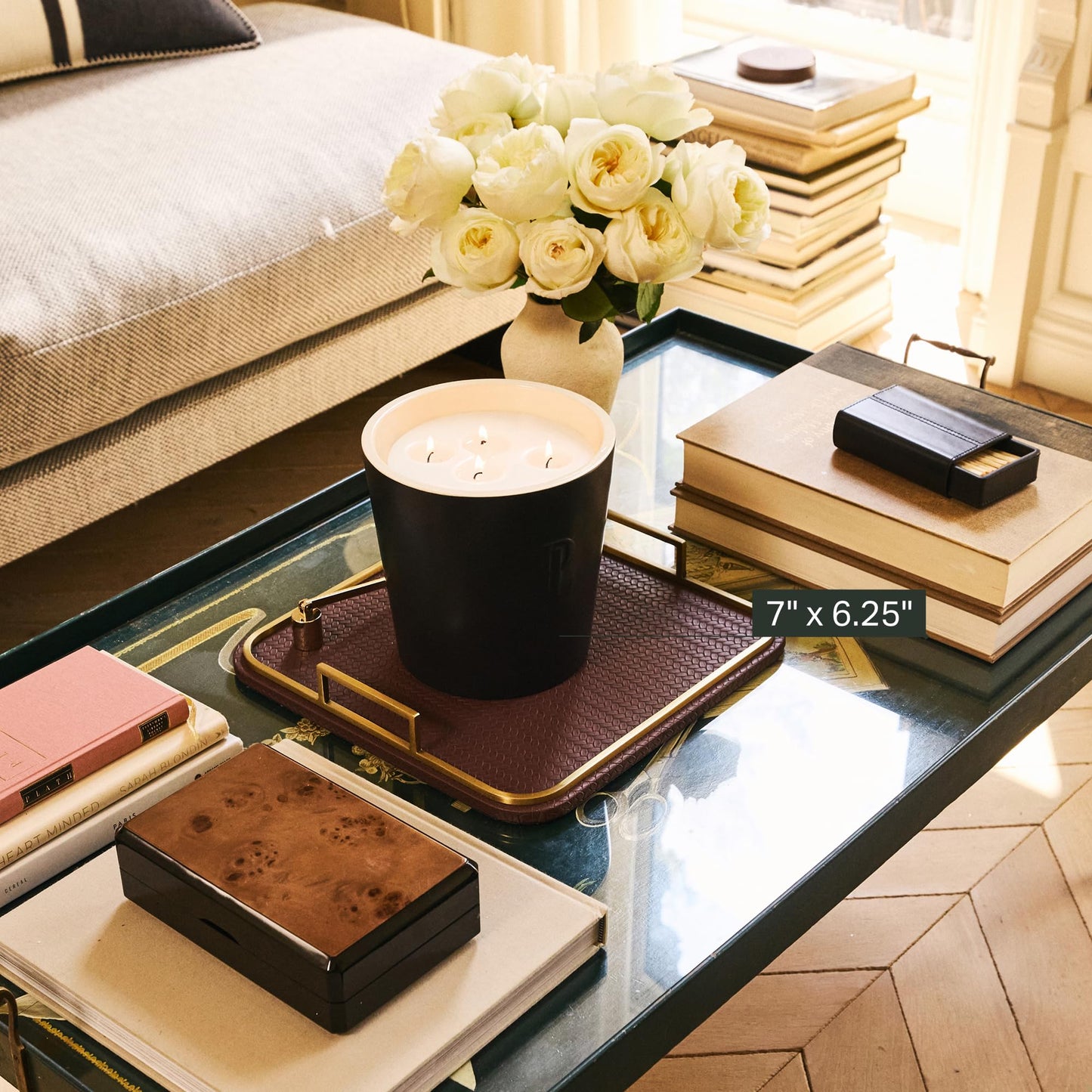 Preston Lane Highrise Extra Large 72oz Scented Candle – 4-Wick Non-Toxic Soy Candle, Hand-Poured in USA | Elegant Ceramic Vessel, Long-Burning Large Candle, Ideal Housewarming Gift & Bedroom Essential