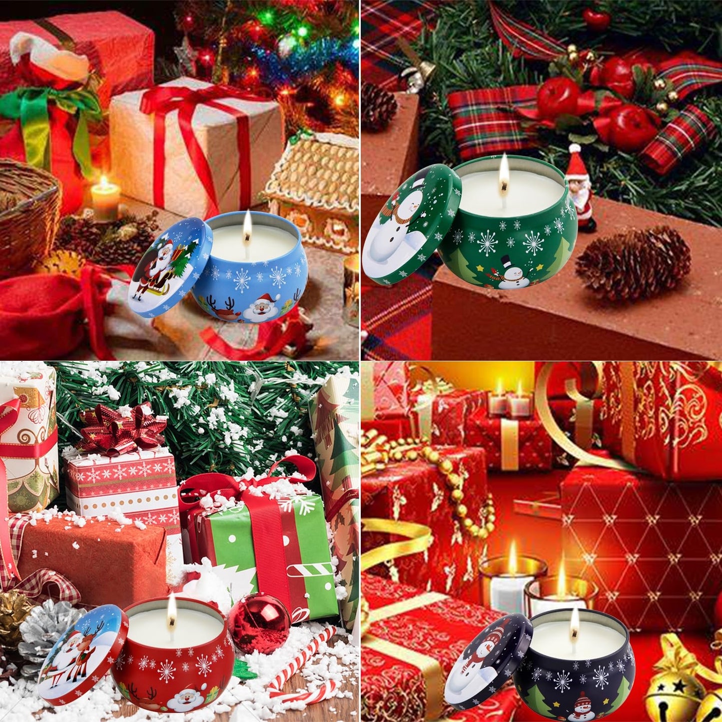 Christmas Scented Candles Gifts for Women 4 Pack, 4.4 oz Soy Aromatherapy Candles for Home Scented Decoration, Long Lasting Jar Candle Set for Her Birthday Gifts Christmas Gift for Christian Friends