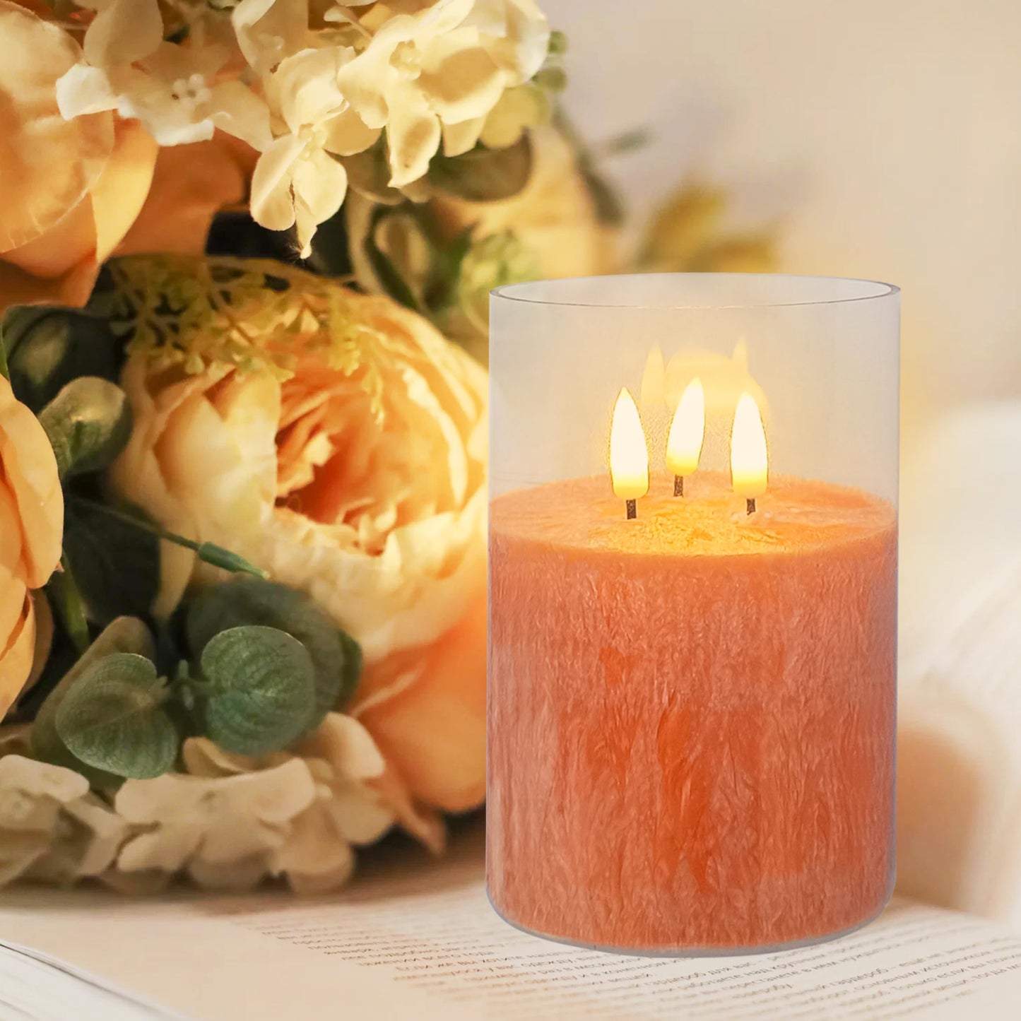 DEVSYWAX LED Candles Flameless Pillar Candles