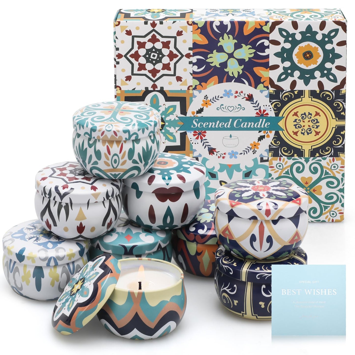 Scented Candles, 9 Packs 2.5oz Candle Set, Soy Candles for Home Scented, Aromatherapy Candle Gift Set for Stress Relief, Bathing, Ideal Gifts for Women Birthday, Valentines Day, Mothers Day