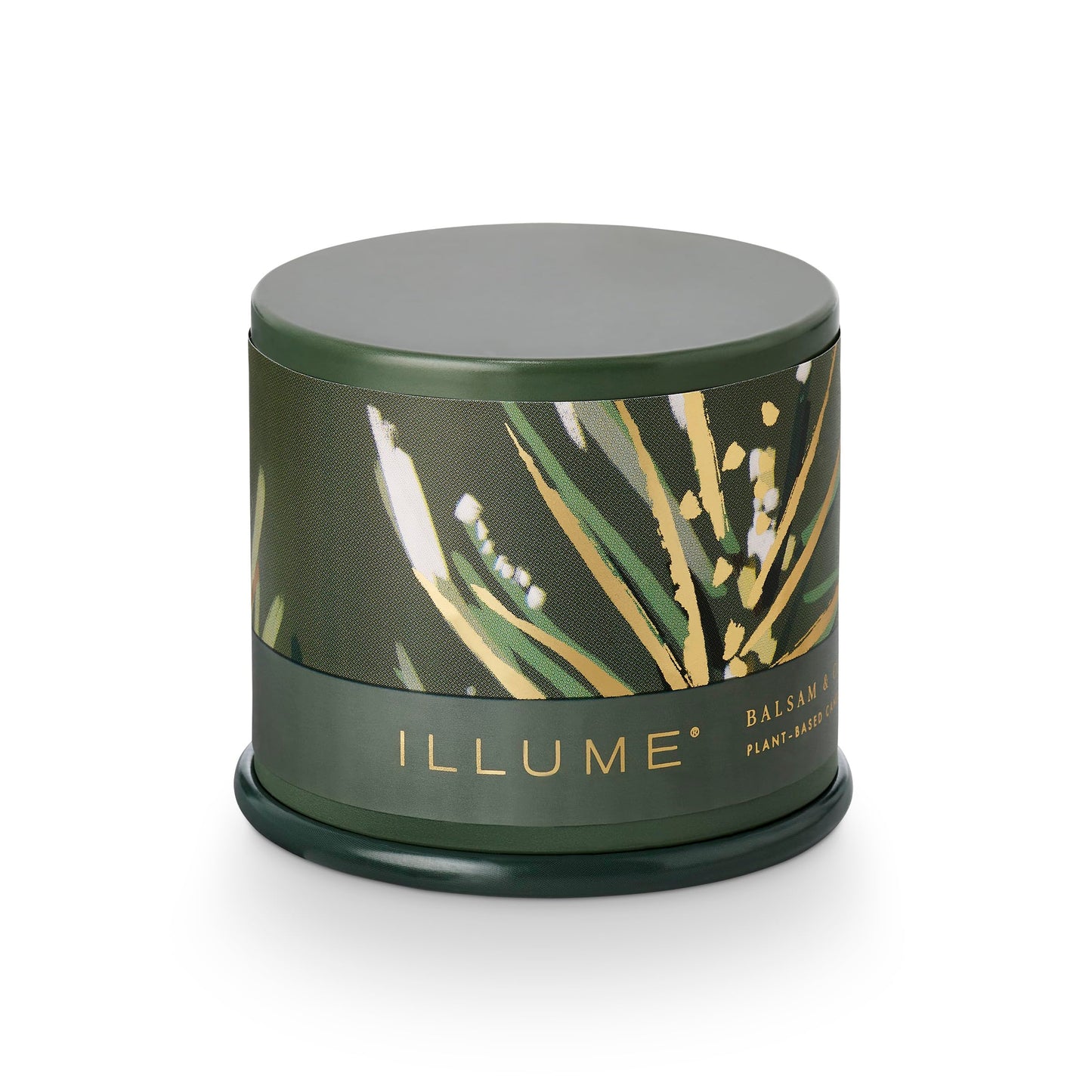 Illume Demi Vanity Tin Candle, Balsam & Cedar, Signature 3 oz.