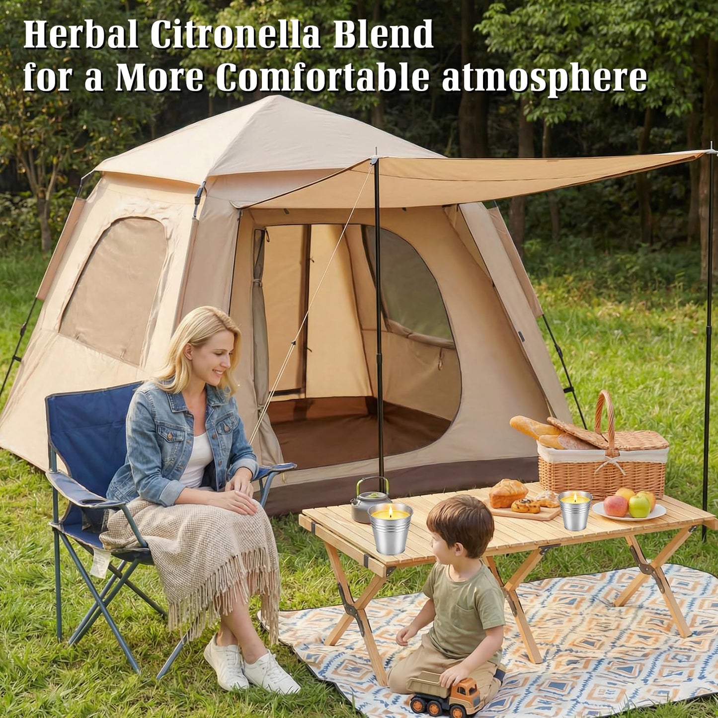 Citronella Candles Outdoor,8 Pack Soy Wax Citronella Candles (Total 40oz),Single Wick Patio Candle,200+ Hour Total Burn Time for Camping,Picnic,Backyard & Balcony