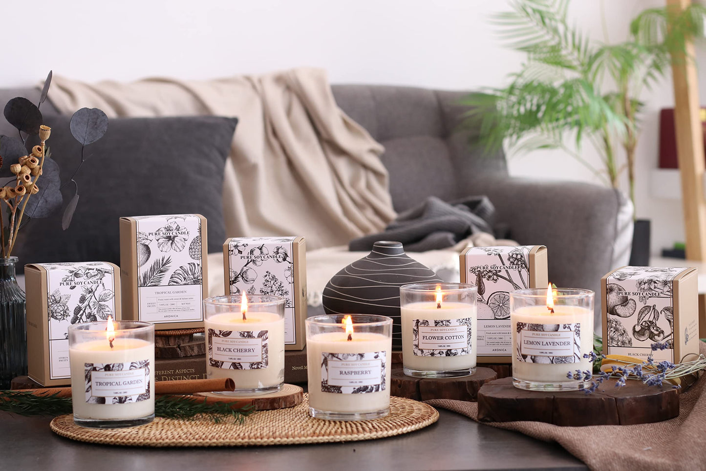 Aronica Tropical Hawaiian Soy Candle, Island Candle Summer Sunset Scented, House Wax, Scent Candles for Home, Bestfriend Gift, Baby Shower Game Gift, Beachy Scented Candles