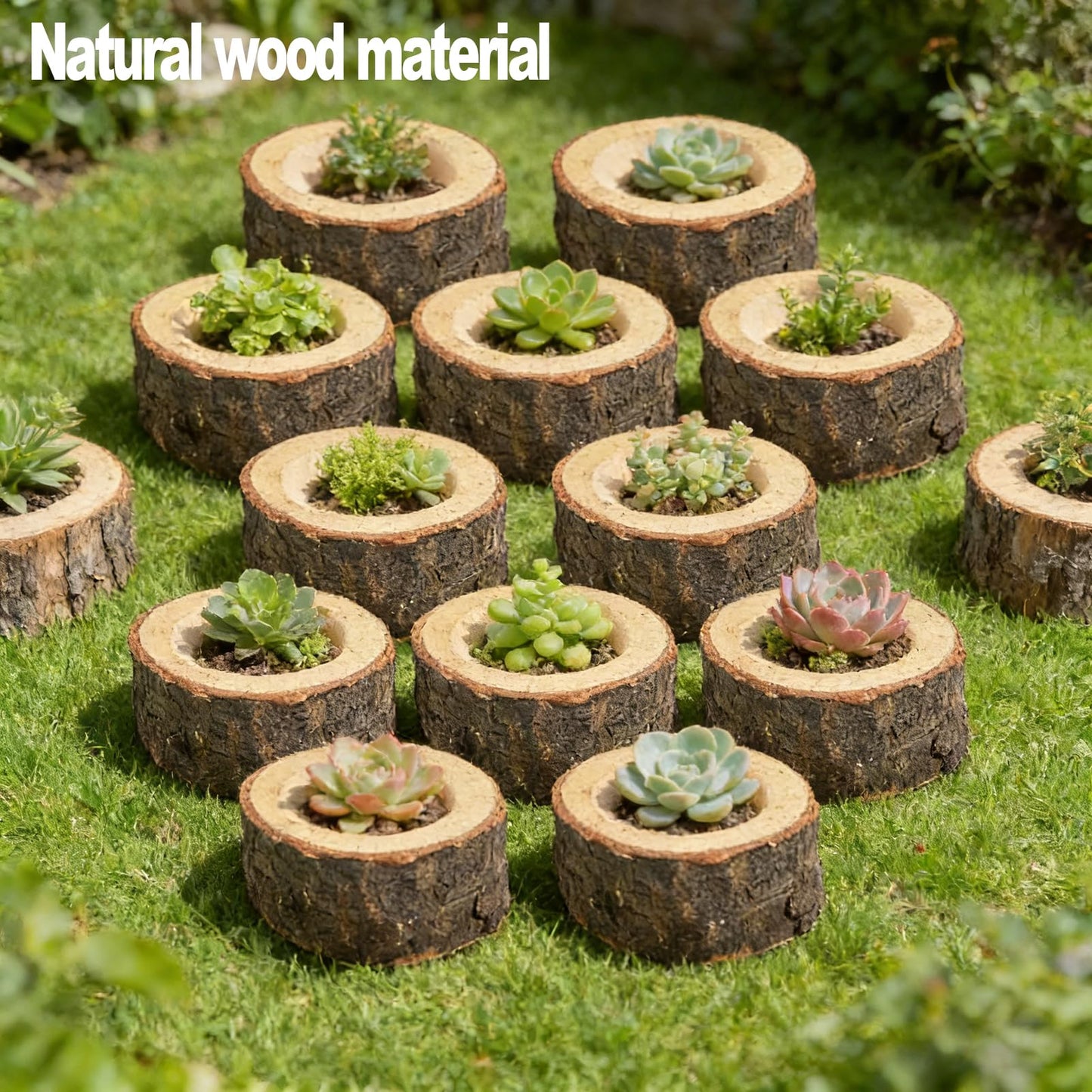 LIFTATAPA 12 Pack Wooden Tealight Candle Holders, Rustic Wood Votive Tealight Holder, Personalized Tealight Candlestick for Wedding Party and Home Decoration