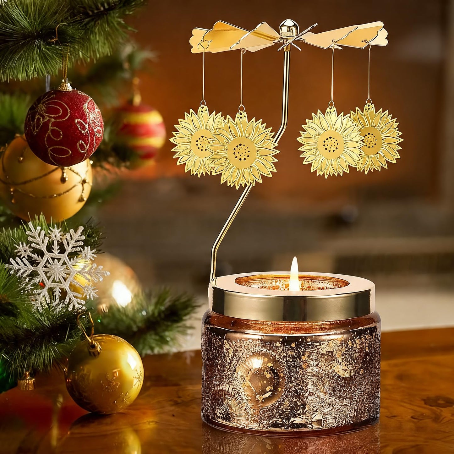 Candle Gifts for Women, Birthday Gifts for Mom Daughter Sister Wife, Unique Sunflower Gift for Friends Women, Rotatable Scented Candles Gift for Christmas Anniversary Mothers Day (Sunflower)