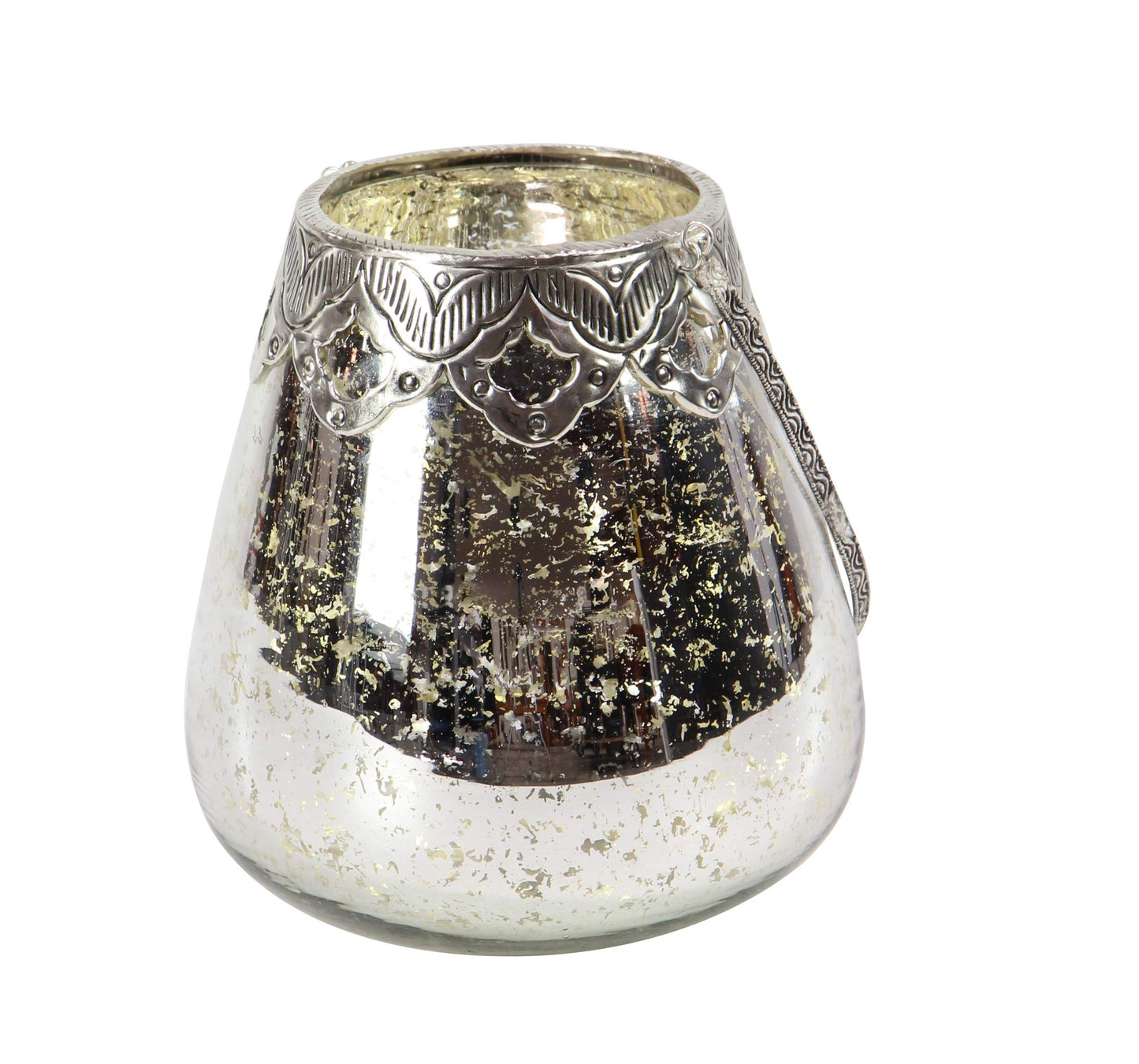 Deco 79 Glass Solid Candle Holder, Set of 3 5", 7", 9"H, Silver