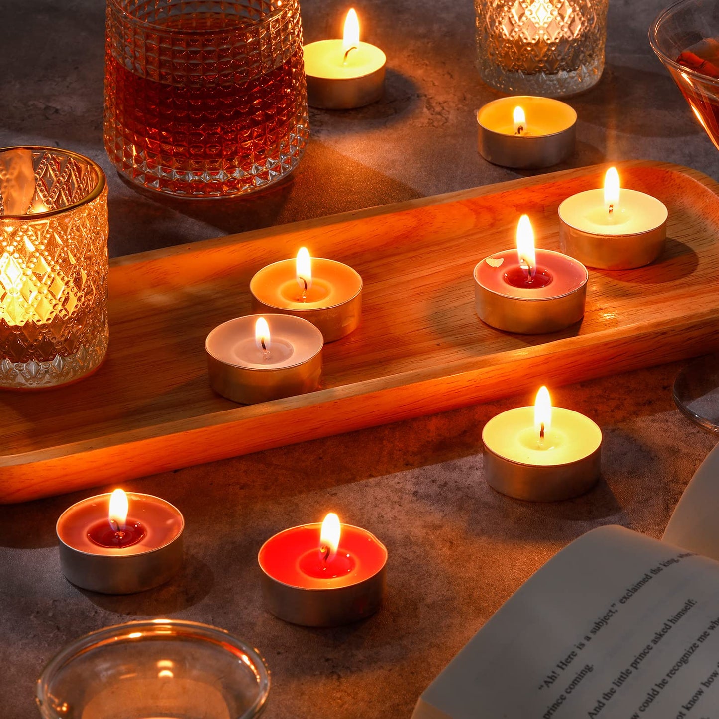 Huquary 108 Pcs Scented Tea Lights Candles Mini Scented Tealight Candles Bulk for Burning Approximately 4 Hours Time(Mix)