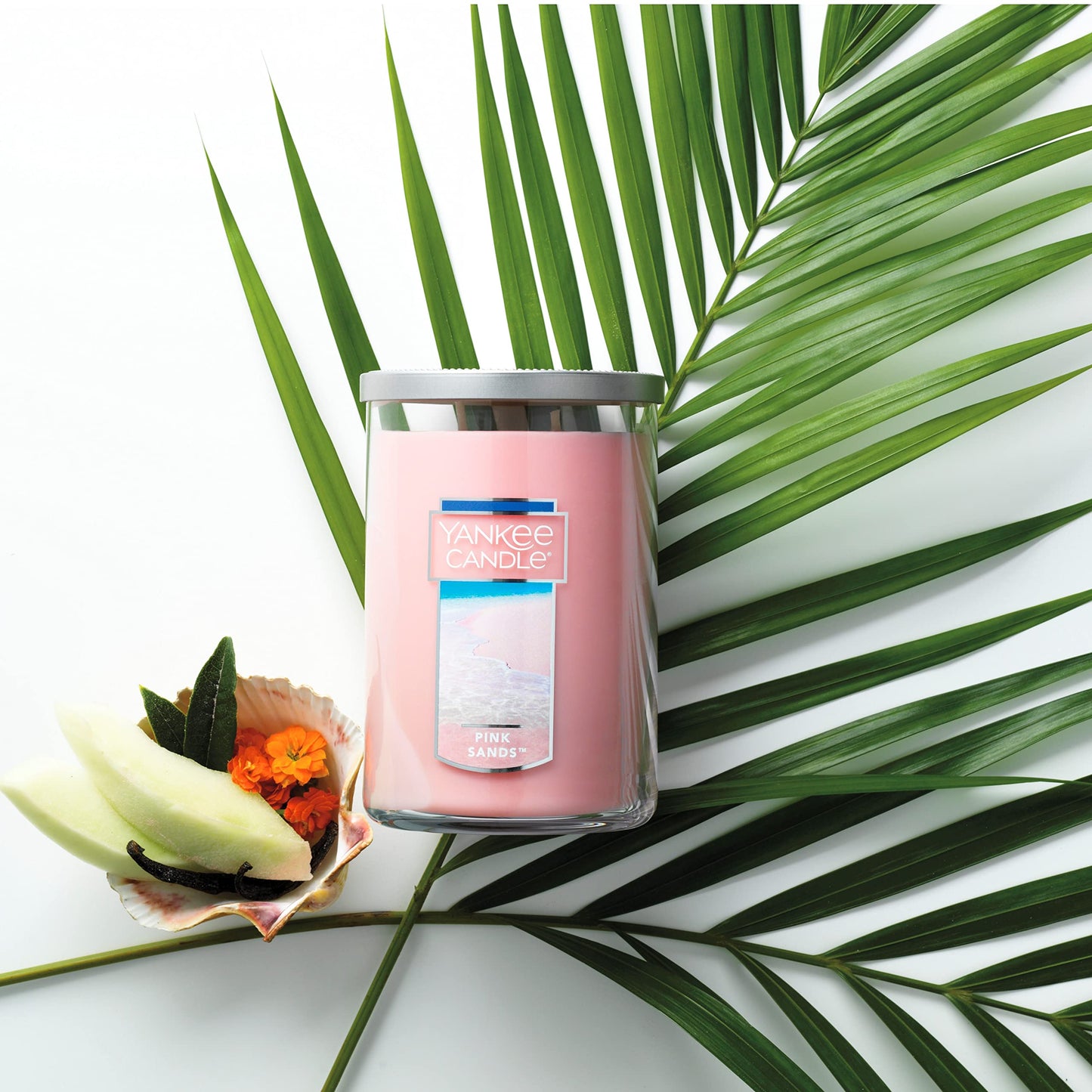 Yankee Candle Pink Sands Scented Classic 22oz Large Tumbler 2-Wick Candle Over 75 Hours of Burn Time Premium Quality Exotic Island Escape