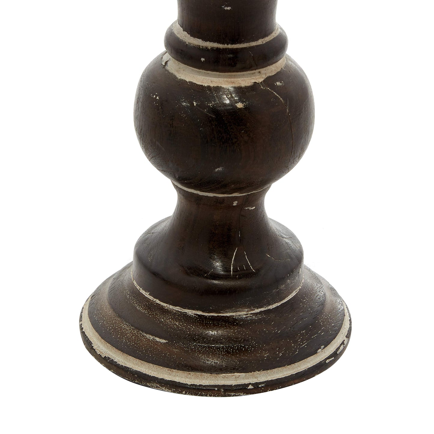 Deco 79 Wood Candle Holder, Set of 3 6', 8', 10'H, Dark Brown
