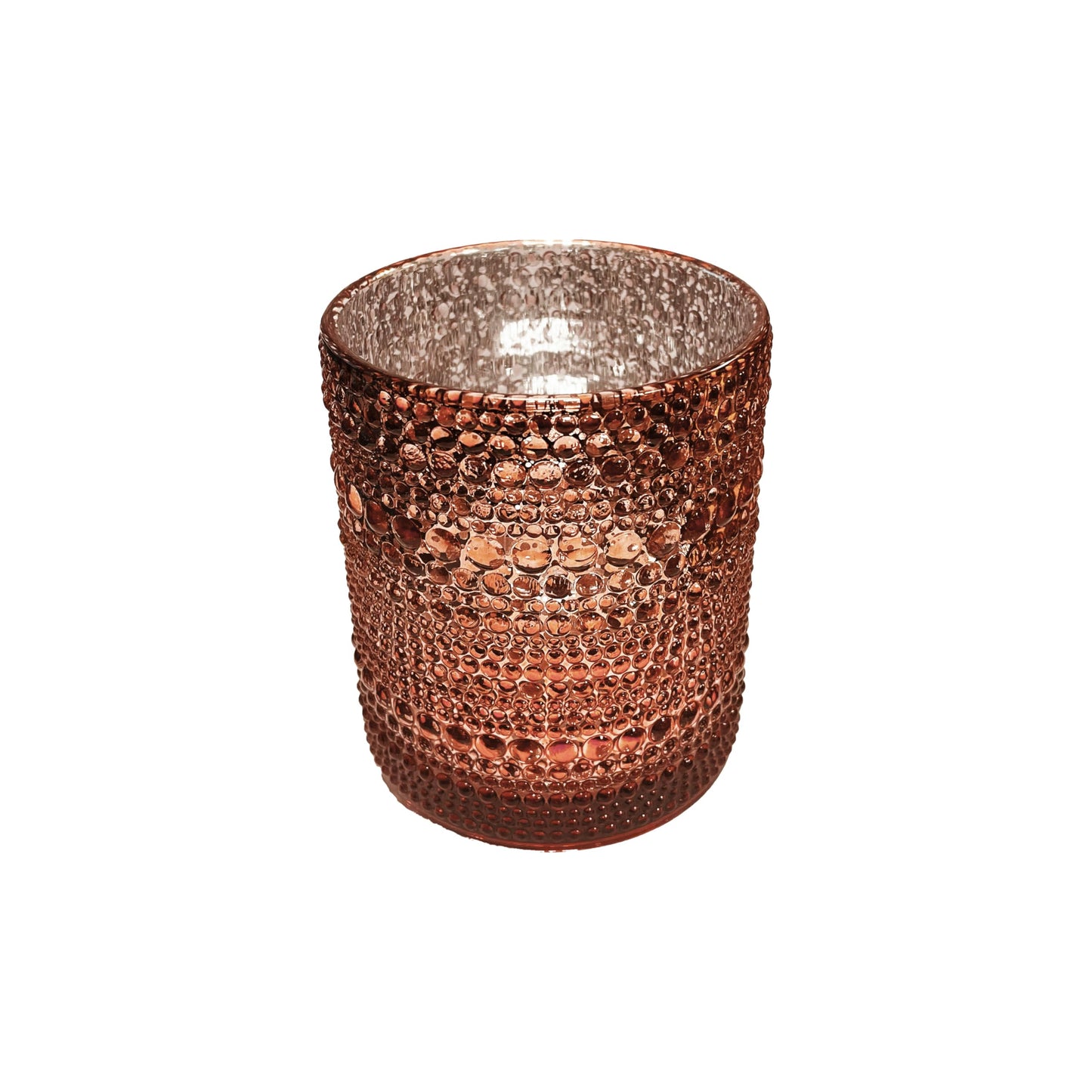 WGV Rustic Dark Pink Trendy Pearly Votive Candle Holder 2.7" x 3.15"H, Mercury Bubbly Bead Textured Glass Tealight Candleholder, Home Accent Décor, 1 Pc
