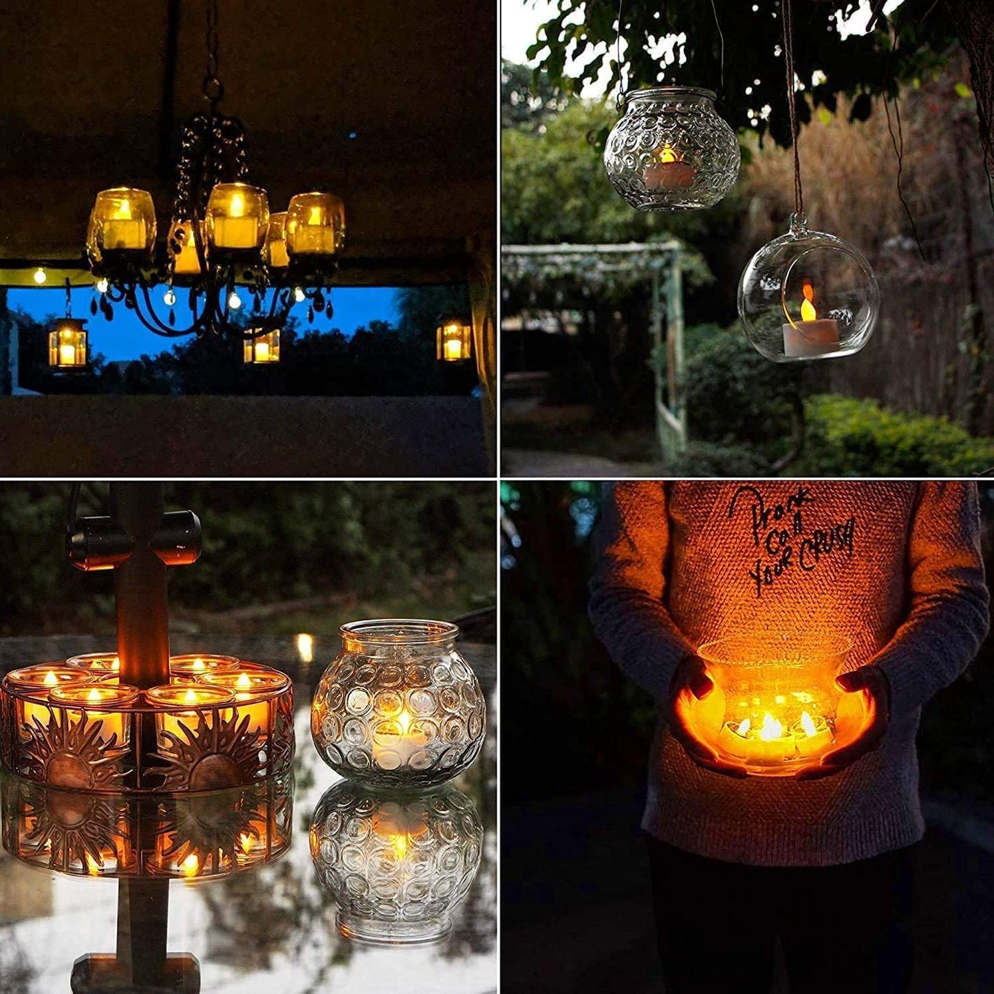 Solar Tea Lights Outdoor Waterproof - 10 Pack Flameless Flickering Solar Candles Reusable LED Tea Light Candles Rechargeable Dusk to Dawn Lighting for Lanterns Garden Camping Home Decor, 2.3''x2.1''