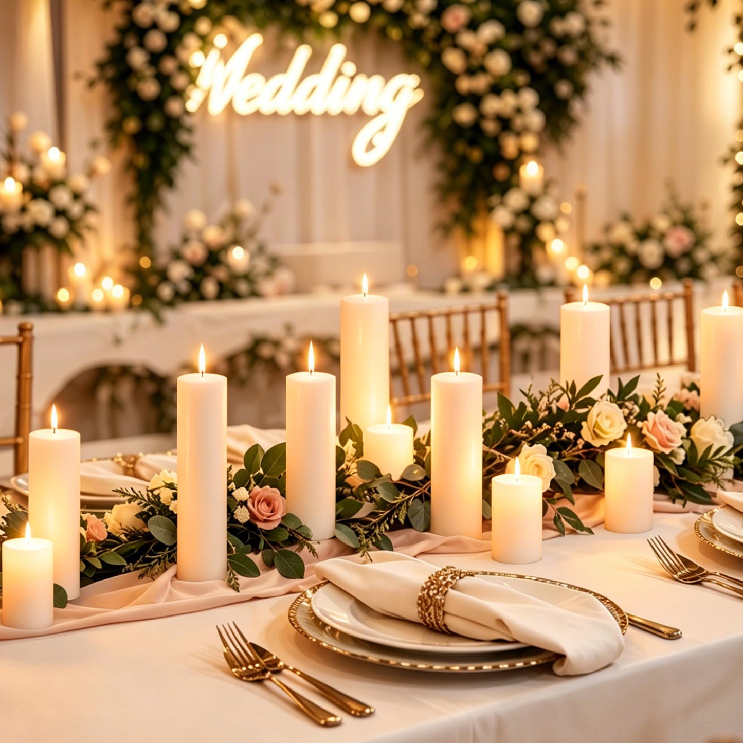 CCXTNQS Ivory White Pillar Candles Bulk Set, 2 x 3/6/8 Inch, 18 Pack Dripless Smokeless Unscented Long Burning Candles for Weddings Engagement Spa Home Party Events Ceremony