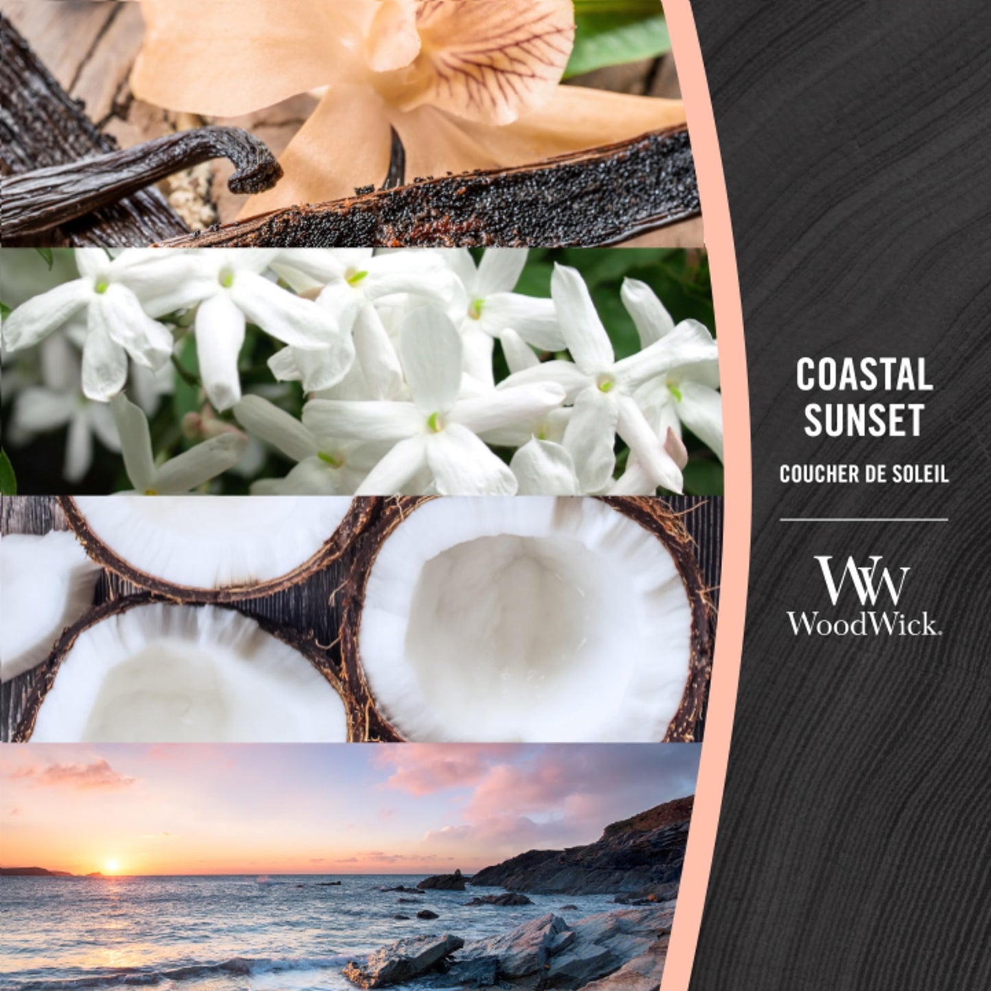 WoodWick Coastal Sunset Gifts for Women and Men, 9.7 oz Medium Hourglass Candle with Crackling Wick