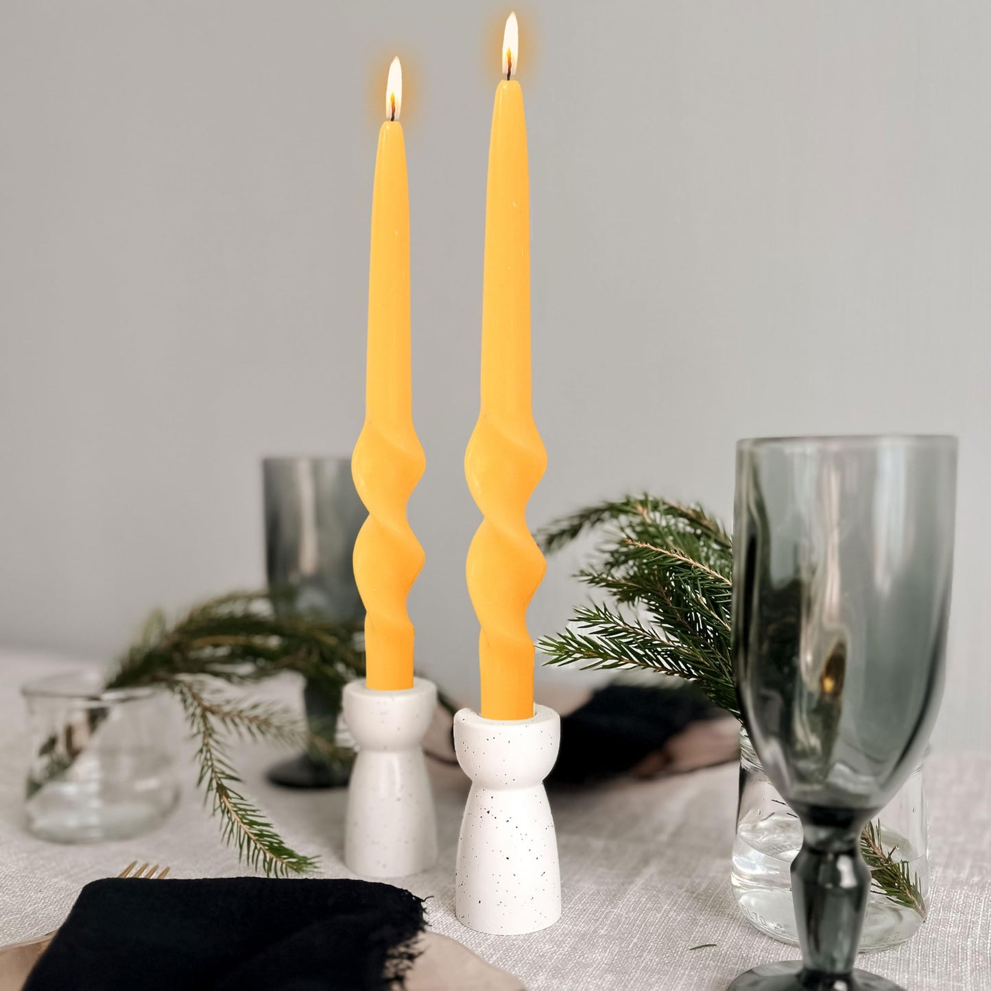 Beeswax Taper Candles Spiral Candlesticks,XINAOBAOLUO 10inches Non Toxic Bees Wax Candles Meditation Beeswax Candles Handmade Natural Honey Twisted Candle Set for Table Home Decor Meditation 2pcs