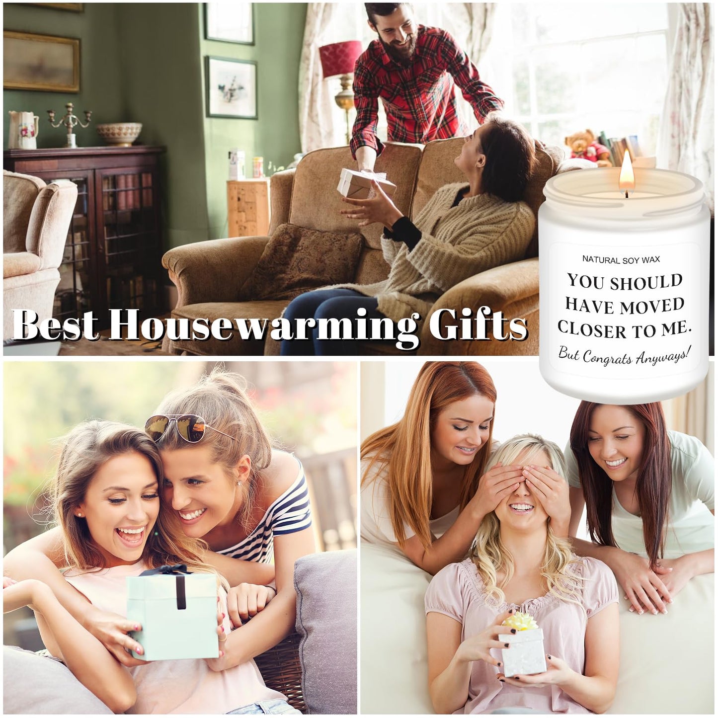 Homsolver House Warming Gifts - New Home, Housewarming Ideas for Friends, Couple, Family - Housewarming Scented Candles