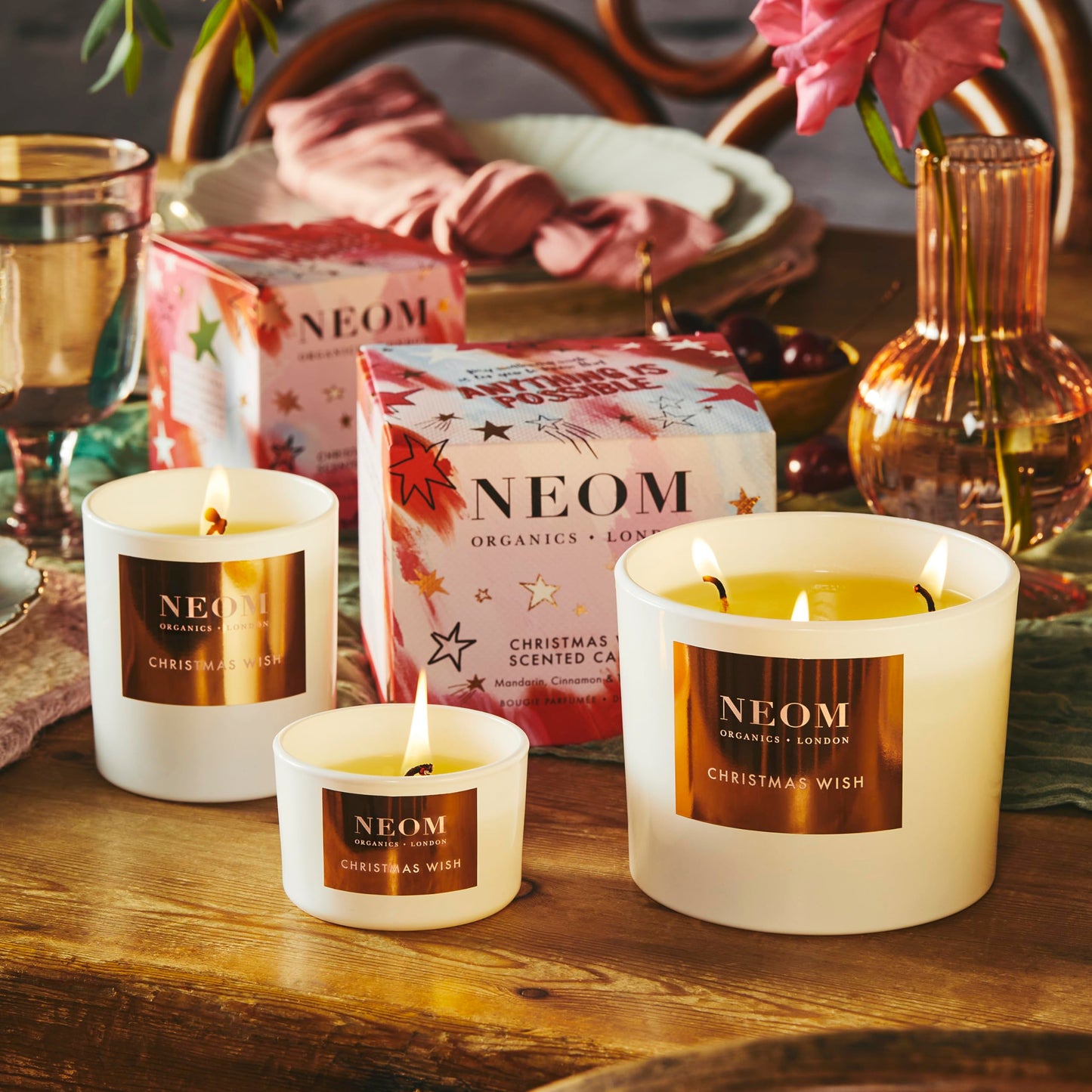 NEOM- Christmas Wish Luxury Scented Candle | Cinnamon, Mandarin & Tonka Bean | Christmas Gift… (Travel Size)