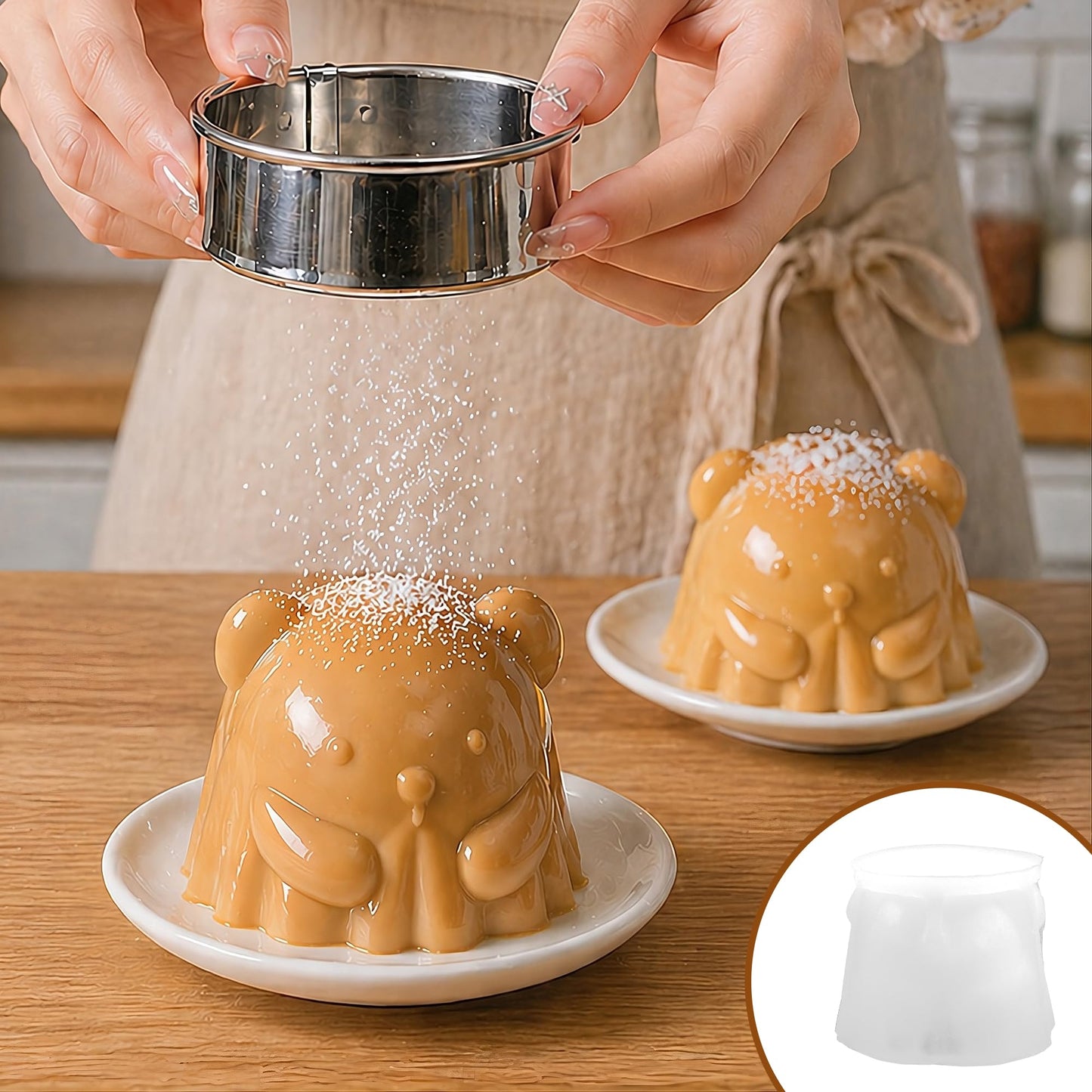 Set of 2 Cartoon Bear Bunny Candle Molds, 2 Silicone Rabbit and Bear Animal Candle Molds for Party Chocolate, Suitable fit for Resin DIY