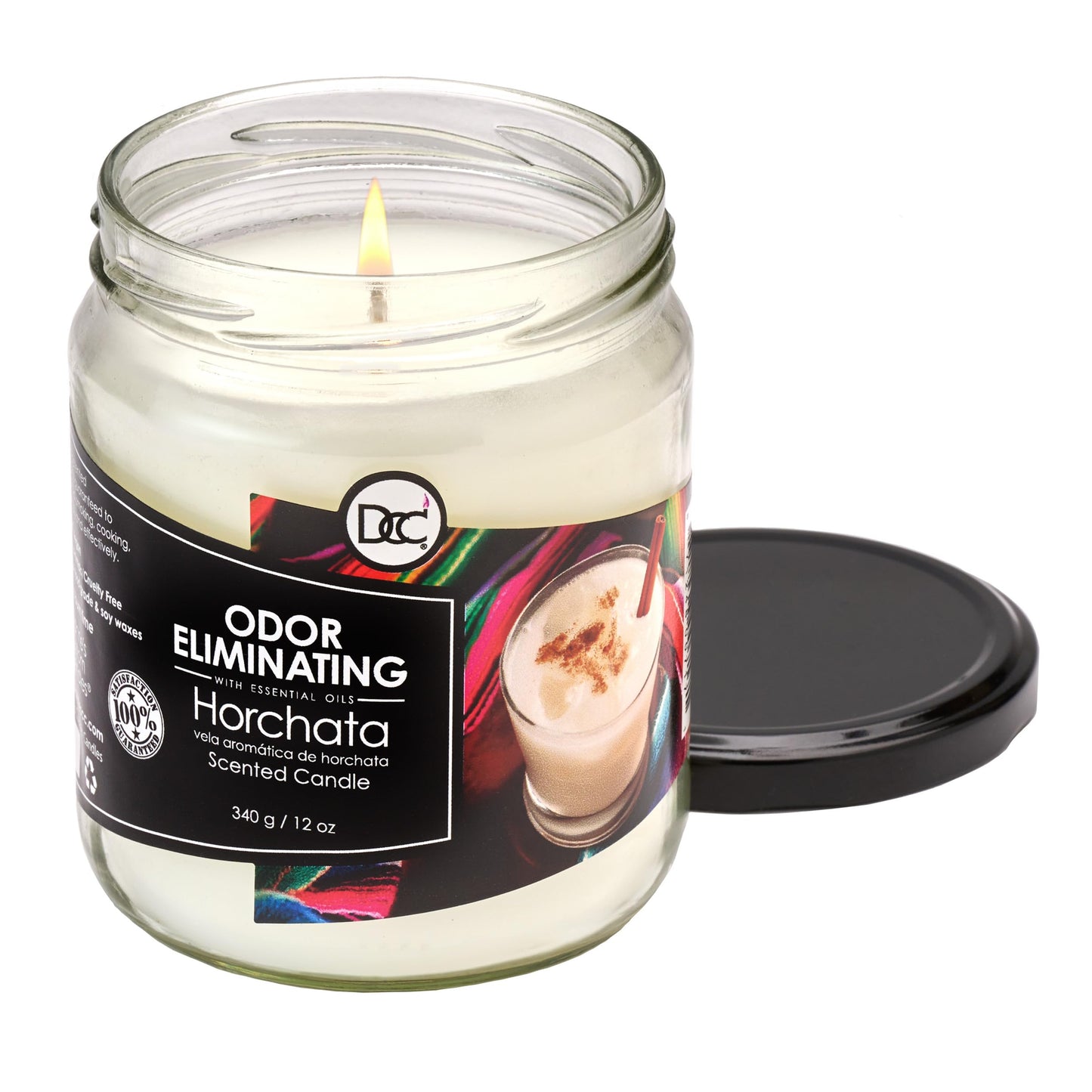 Horchata Odor Eliminating Highly Fragranced Candle - Eliminates 95% of Pet, Smoke, Food, and Other Smells Quickly - Up to 80 Hour Burn time - 12 Ounce Premium Soy Blend
