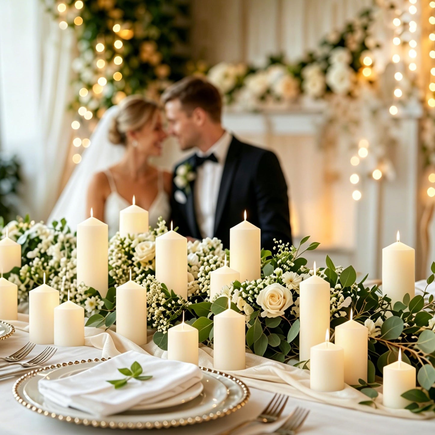 CCXTNQS Ivory White Pillar Candles, 2x3/4/6 Inch Unscented Candle Bulk Set of 18, Dripless Smokeless Long Burning Candles for Wedding Centerpieces, Home Decor, Mantel