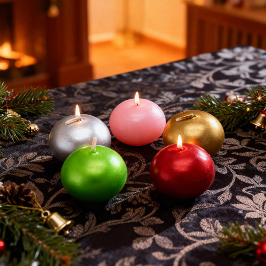 Metallic Floating Candles,Multicolor Oval Tealight Candles with 200PCS Silk Rose Petals,Long Burning Candle Discs for Weddings,Anniversaries,Birthdays,Home Decoration,Spa,Relaxation,5pcs