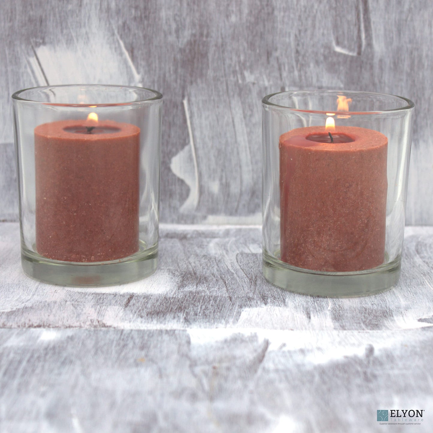 18 Red Colored Unscented Wax Votive Candles in Glass Holder, 24 Hours Burn Time