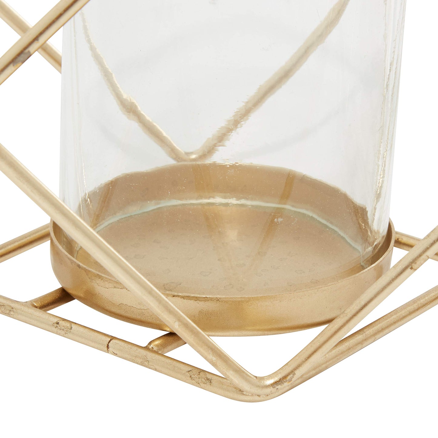 Deco 79 Modern Metal Solid Candle Holder, 15" x 5" x 5", Gold