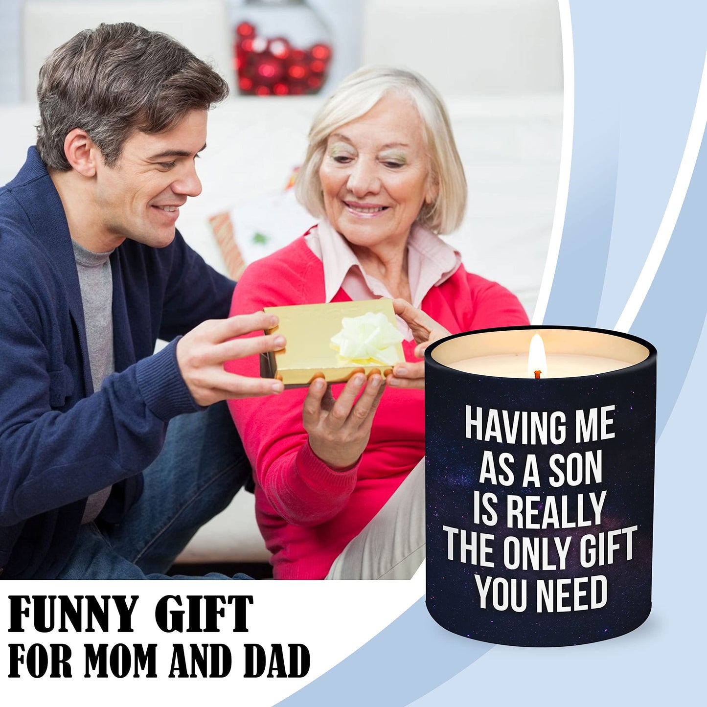 Mothers Day Gifts for Mom from Son - Birthday Gifts for Mom from Son - Moms Birthday Gift Ideas from Son - Mother Gift, Funny Mother Candle, 10 Oz Jar Lemongrass Scent Soy Wax Candle