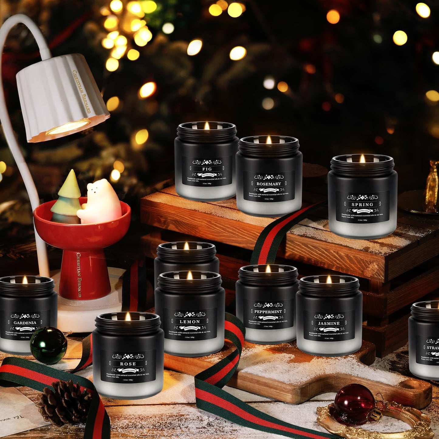 Fclayvts Scented Candles Set - 24 Pack Black&White Men Candles for Home Scented, 3.5 oz, Aromatherapy Soy Candle Gifts Set for Men, Birthday, Valentine, Christmas, Anniversary Present for Him