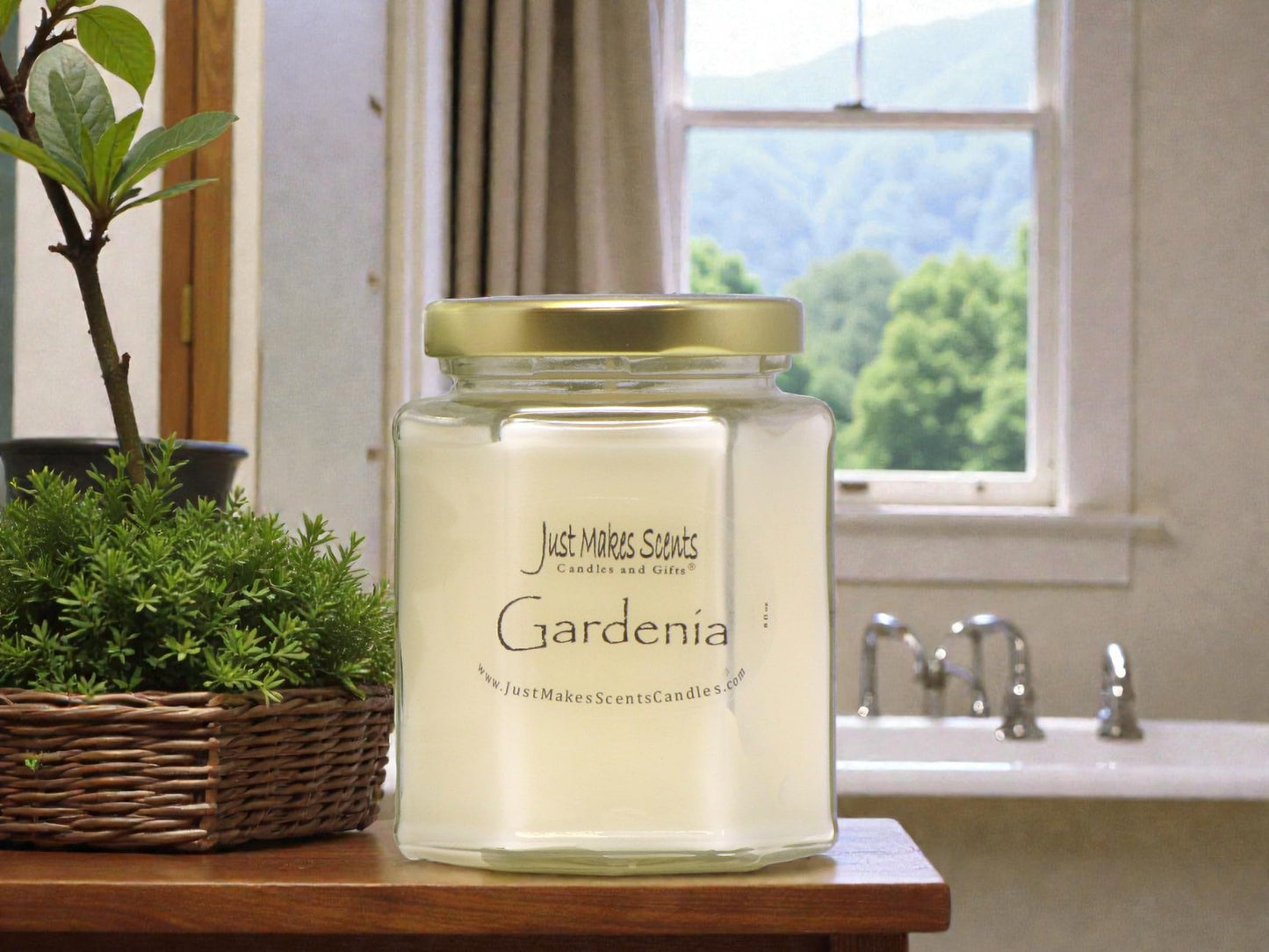 Gardenia Scented Blended Soy Candle | Long Lasting Spring Floral Fragrance | Hand Poured in The USA by Just Makes Scents