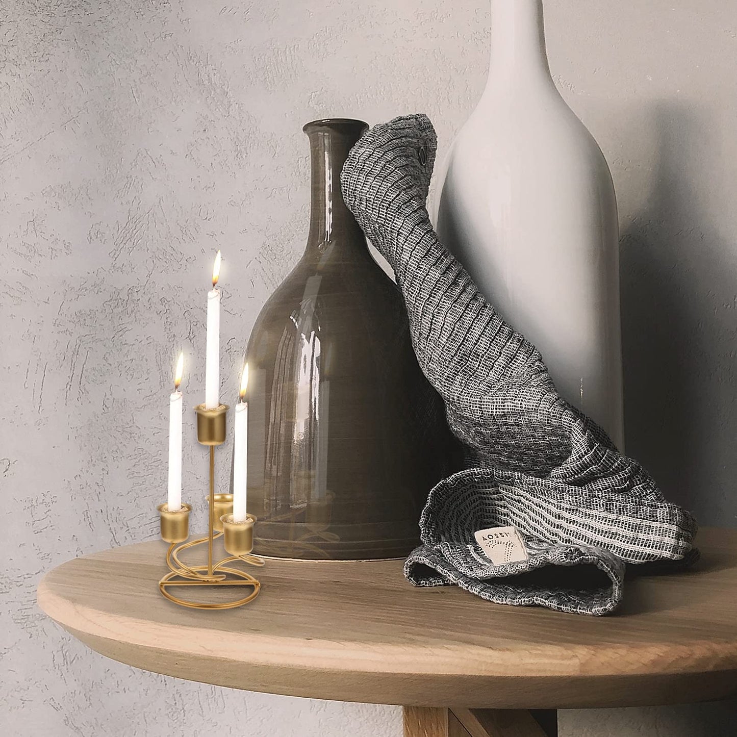 HOMSFOU Wrought Iron Candle Holder for Taper Candles with Spike Decorative Retro Candlestick for Home Decor Weddings Parties and Dining Table Centerpiece