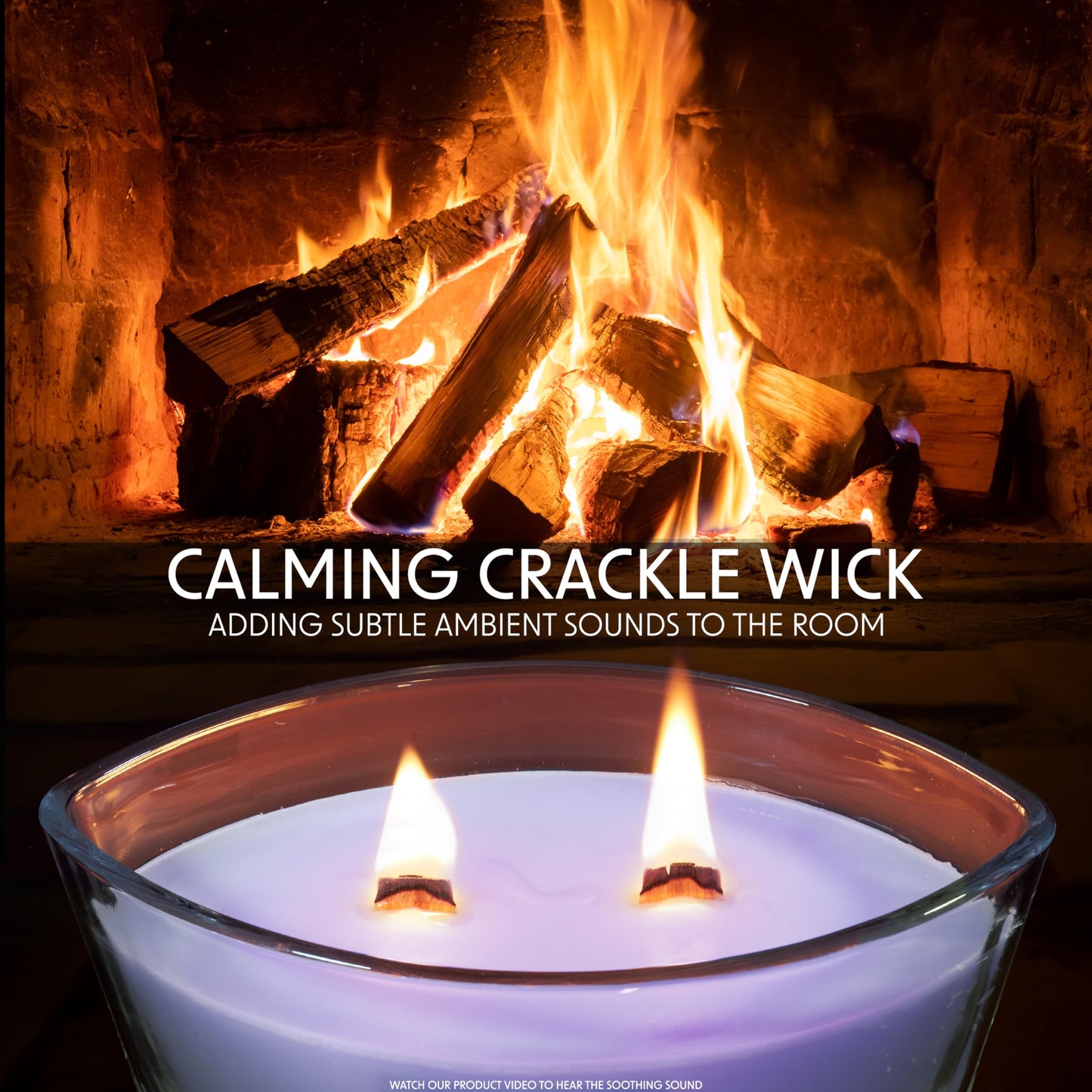 DECO EXPRESS Scented Candles, Crackle Double Wick Candles, Long 50 Hours Burn Time, Home Decor & Gift Ideas (Black Cherry)