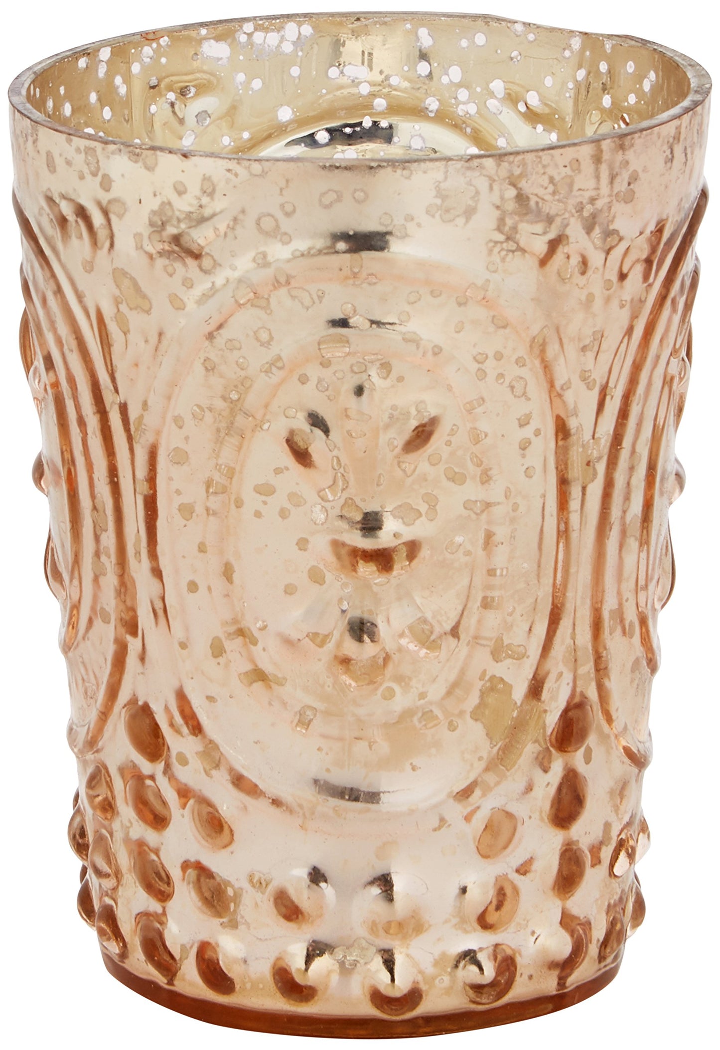 Insideretail 700455-24COP Mercury Glass Tea Light Holders (Set of 24), 9.5cm, Distressed Copper