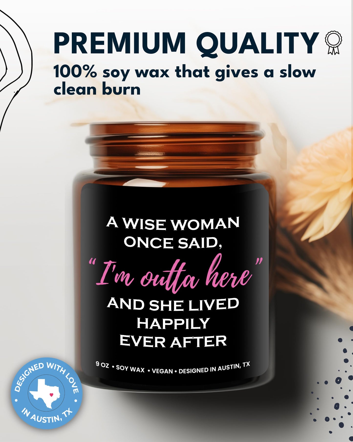 Funny Divorce Candle, Cool Retirement and Divorce Gifts for Women, Best Gift for Women, Unique Farewell Presents for Colleagues Coworker Teacher, Happy Retirement Ideas for Her