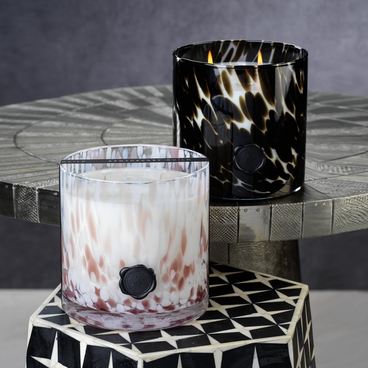 Apothecary Guild Scented Opal Glass Jar Candle- Black Fig Vetiver - 50 oz/3-Wick
