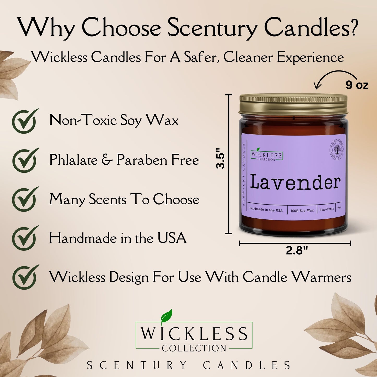 Wickless Citrus Scented Candles for Candle Warmer Lamp, Many Scents to Choose, 100% Non-Toxic Soy Wax, Candle Melts for Warming Plate, Handmade in The USA (Citrus Sunshine)