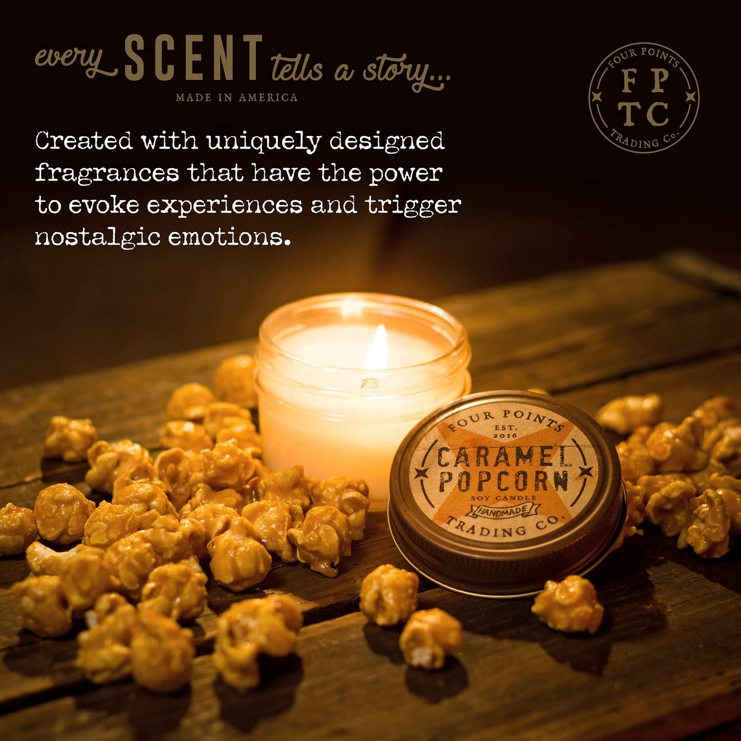 Four Points Trading Co. Apple Harvest 4 Oz Scented Soy Aromatherapy Candle w/Jar