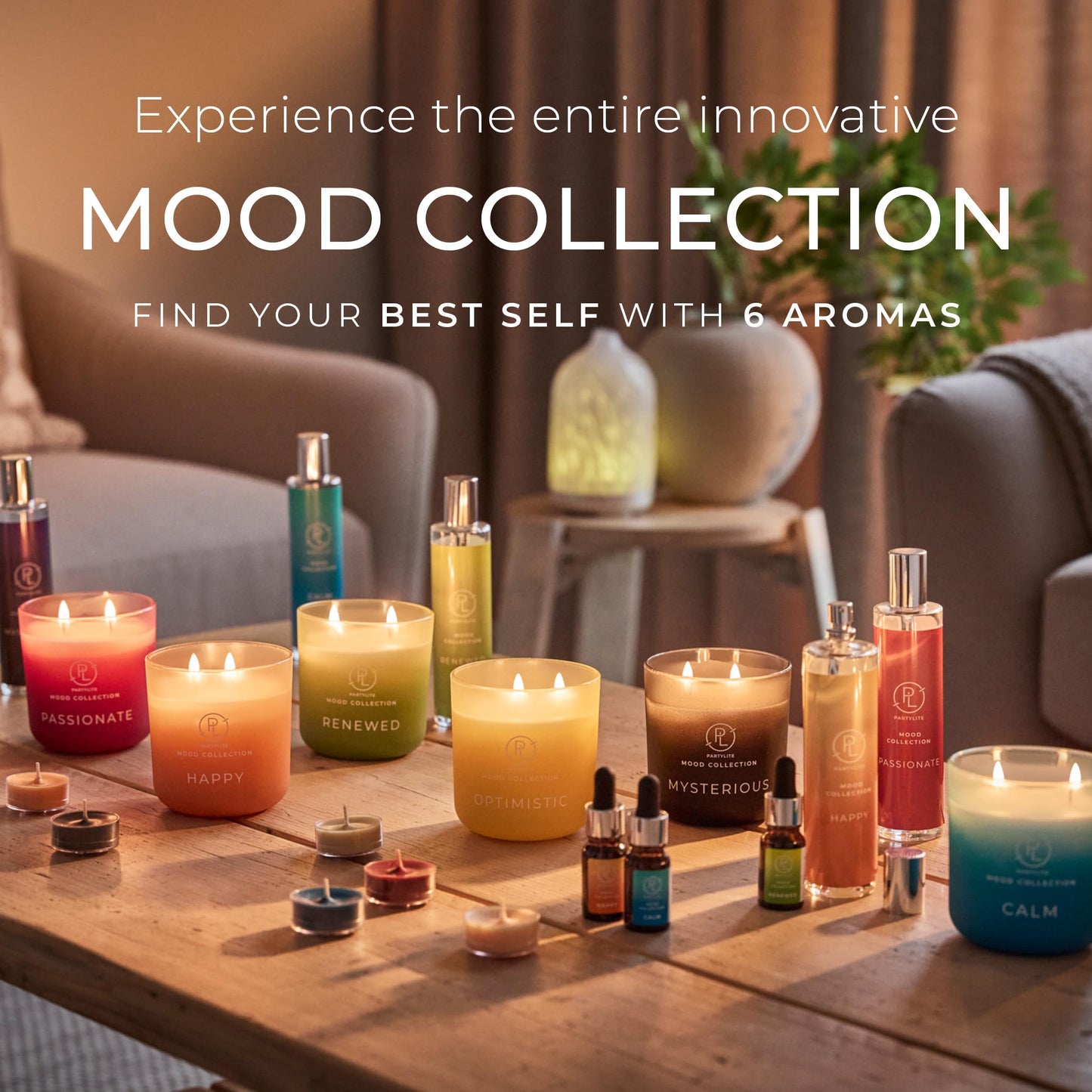 PartyLite Mysterious Scented, with Notes of Citron, Nutmeg & Clove, 14.1oz 2-Wick Ombre Jar Candle, 24-48 Hour Burn Time, Part of The Mood Collection, Warm & Earthy, Perfect for Gifting