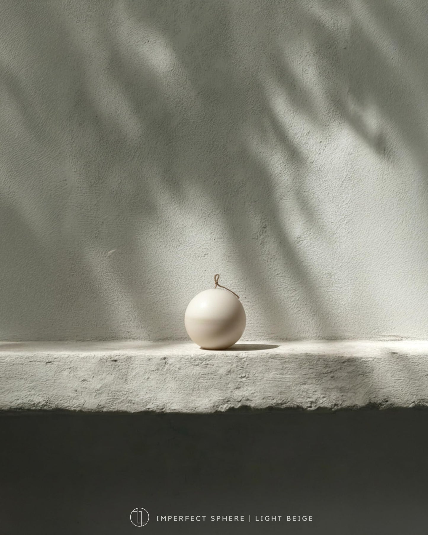 LAWA Imperfect Sphere Candle - Beautiful Handmade Pillar Scented Soy Wax Elegant Aesthetic Candle Housewarming Gift Home Room Shelf Decor Idea (Light Beige, Large)