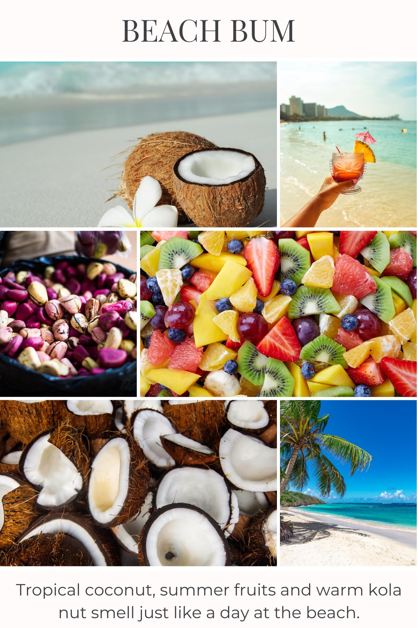 Eco Candle Co. Tea Light Candles, Beach Bum, 10-Pack - Scents of Tropical Coconut, Warm Kola Nut and Fresh Island Fruits - Recyclable, 100% Soy Wax, No Lead, Hand Made, .6 oz. Each