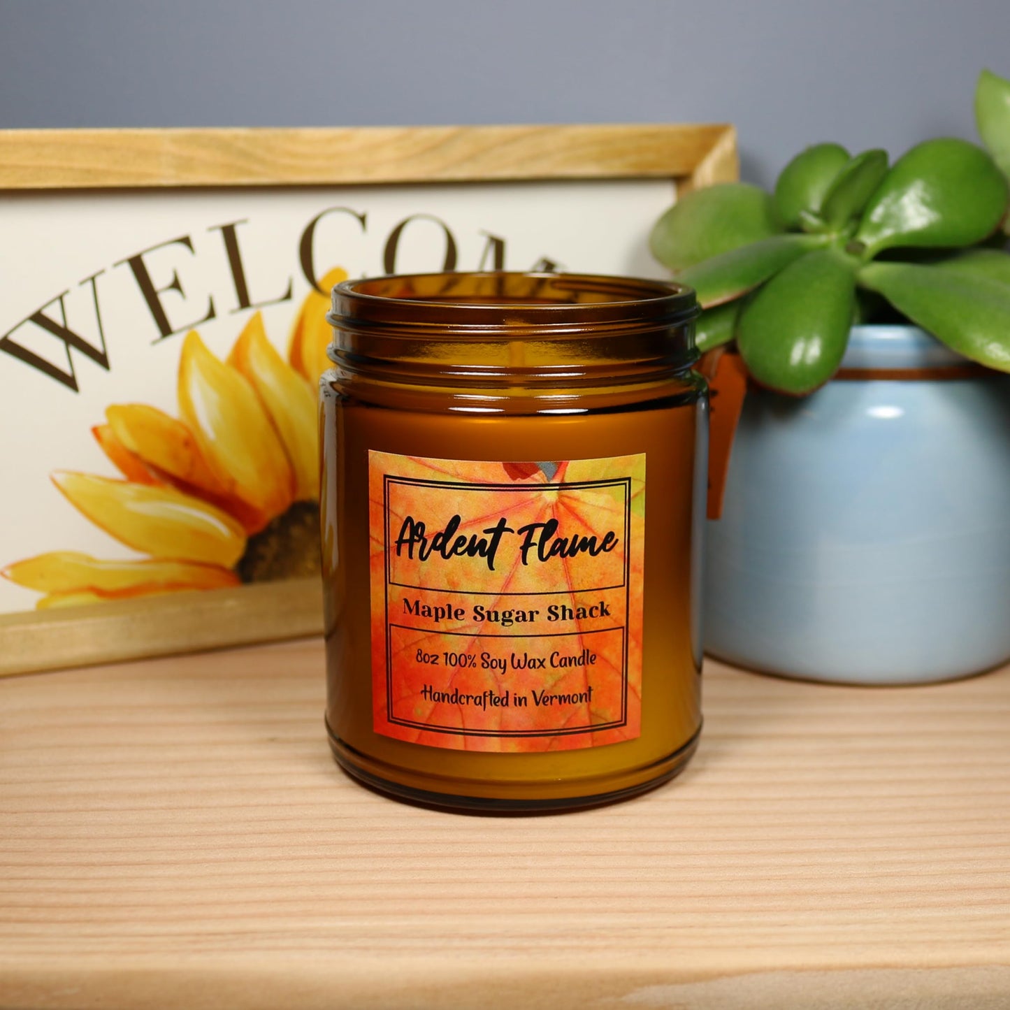 Ardent Flame Candles | Vermont Maple Sugar Shack | 100% Natural Soy Wax Candle for Home Decor | Highly Scented | Premium Fragrance | Handmade in Vermont, USA | 8 oz | Long Lasting | Great Gift