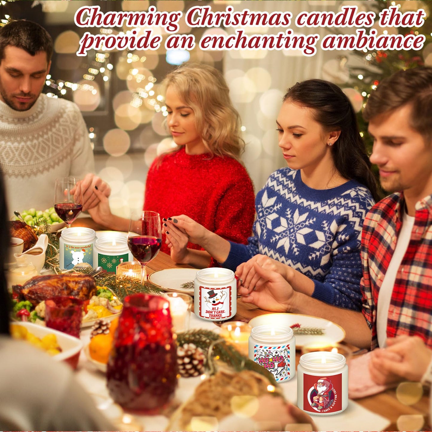 Conelist 12 Pcs Funny Christmas Scented Candles Xmas Funny Gifts for Women Offensive Candles Holiday Creativity Christmas Decor 3.5 oz Soy Wax Candle for New Year Give to Colleagues and Friends