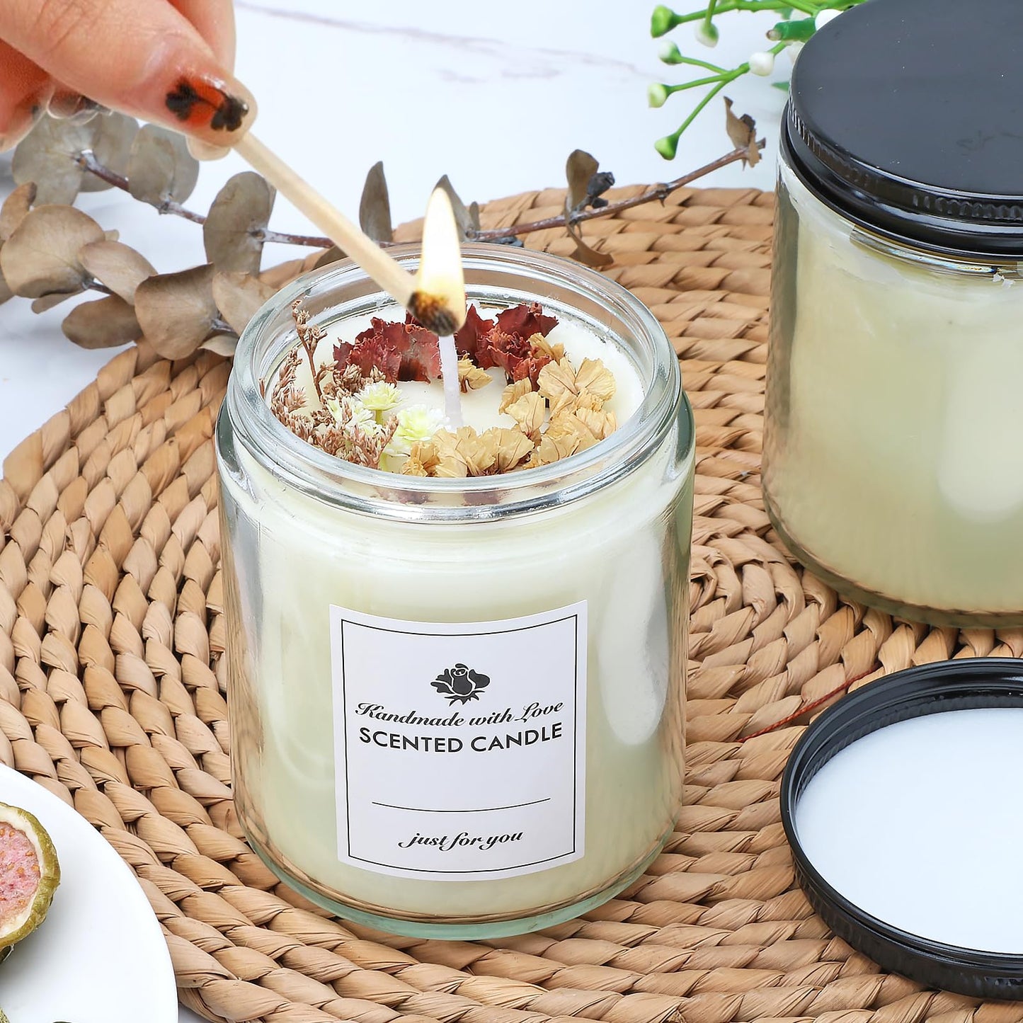 Maredash 16 Pack 8 OZ Glass Jars with Lids gift for women,Candle Jars,Glass Jar for Candles, Samples, Spices, Powders