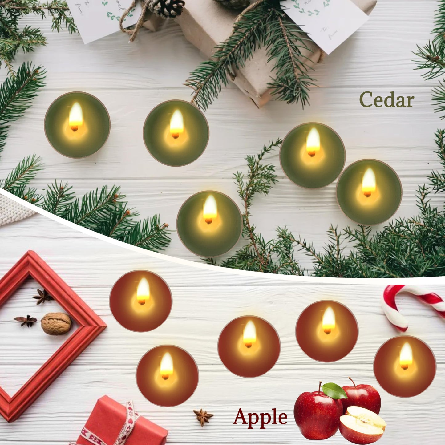 Christmas Red Green Scented Tealight Candles Perfect for Home Use and Gifting
