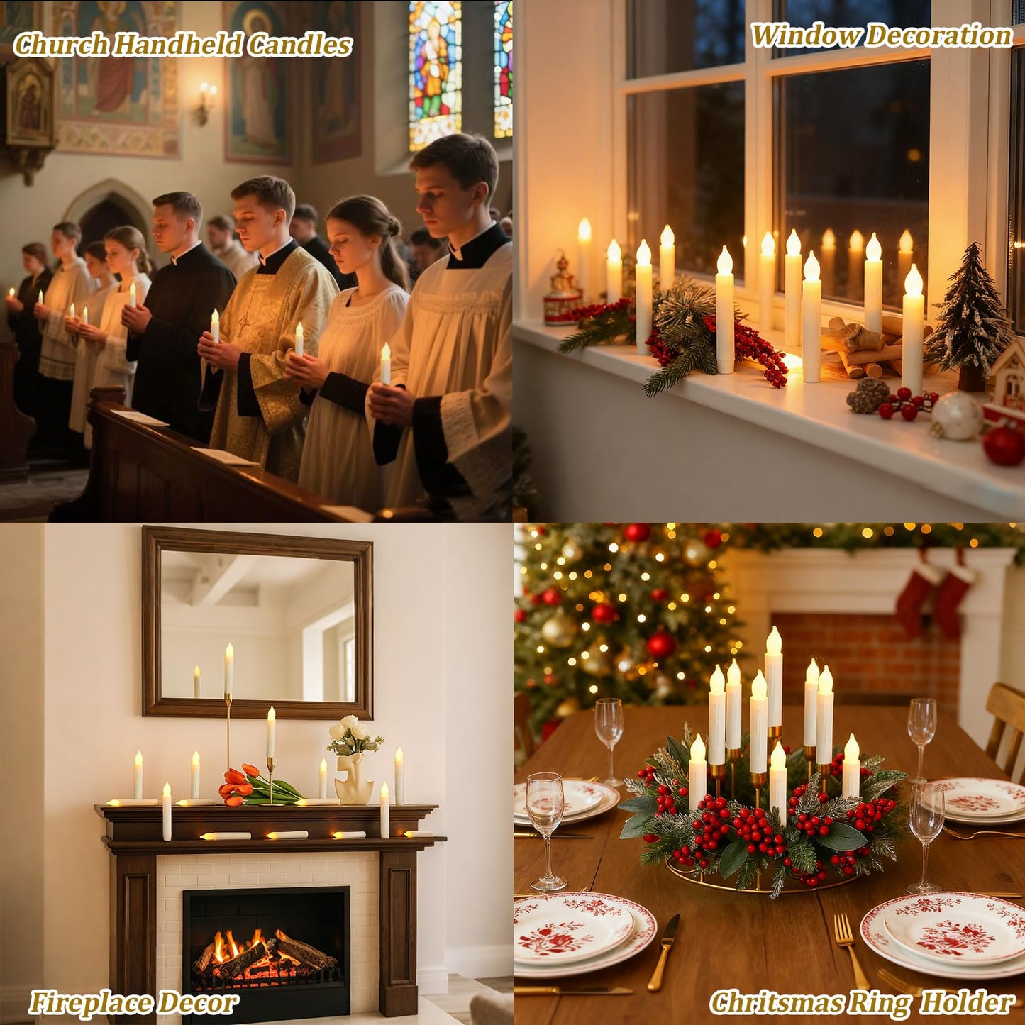 MUMCHASI Flameless Candles with Remote, Battery Operated Candlesticks, Led Taper Candles with Timer, Flickering Electric Candleslights for Home Party Christmas Decor H: 6 inches 12 Packs
