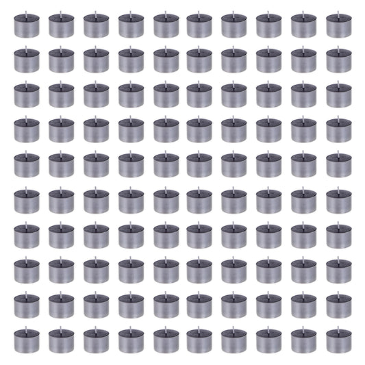 Mega Candles 100 pcs Unscented Jumbo Black Tea Lights Candles, Pressed Wax Candle 8 Hour Burn Time, Home Décor, Wedding Receptions, Occasions, Festivities, Events, Meditations, Prayers, Vigil, Altar