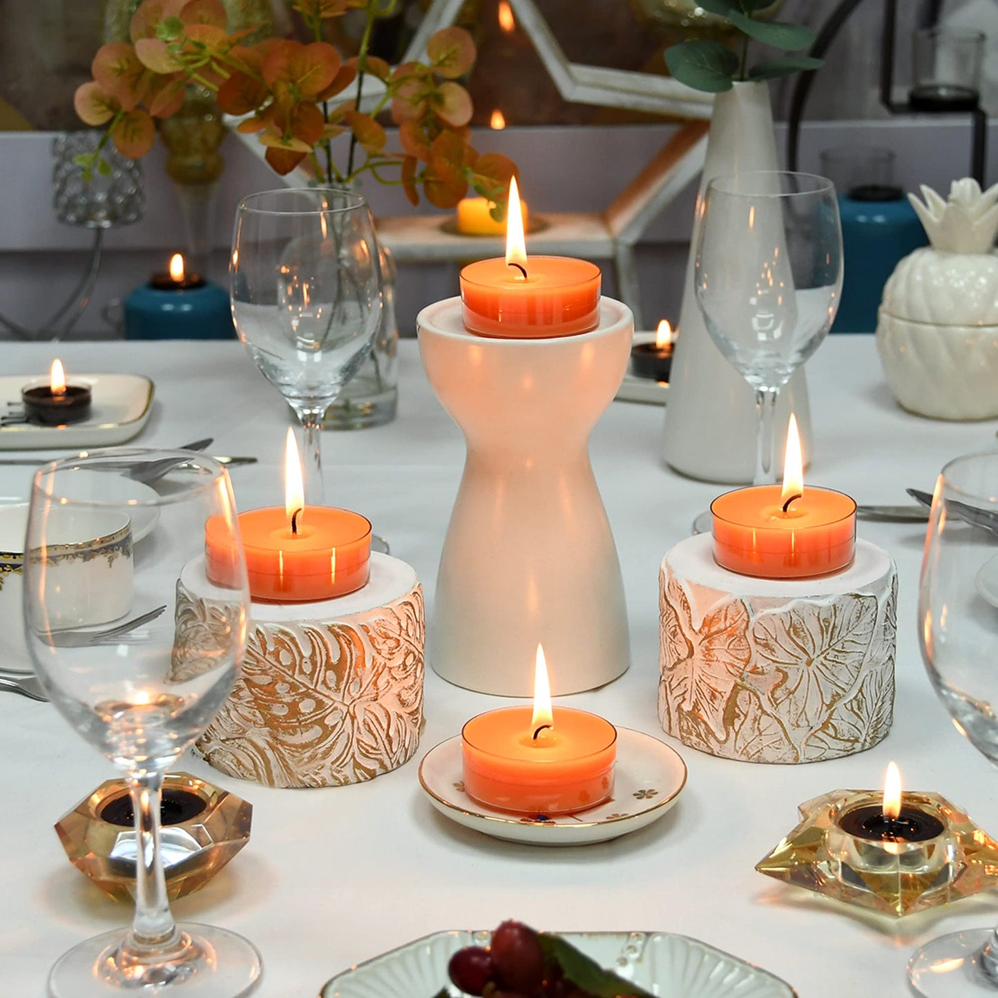 Zest Candle 12-Piece Tealight Candles, Mega Oversized Orange s