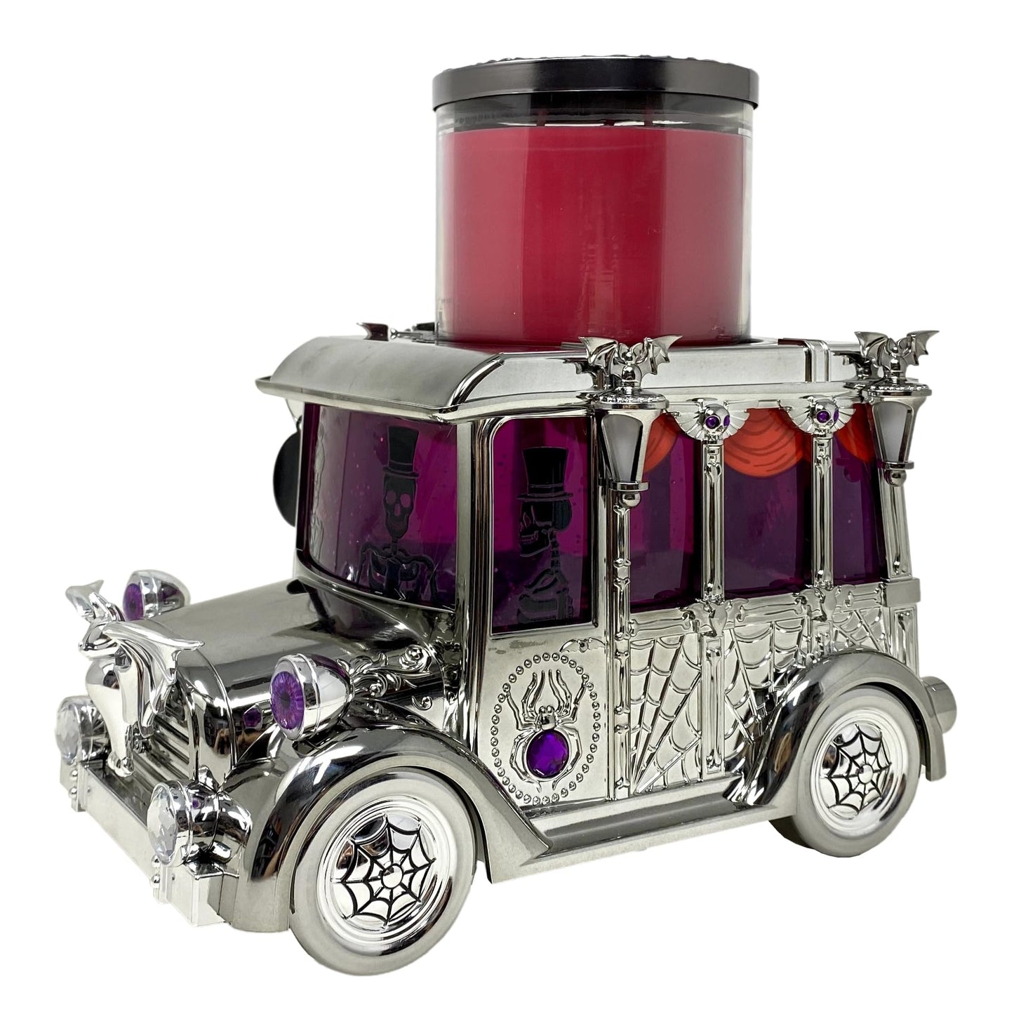 Bath & Body Works Light-Up Hearse Waterglobe 3-Wick Candle Holder with a Natural Oats Sample Soap