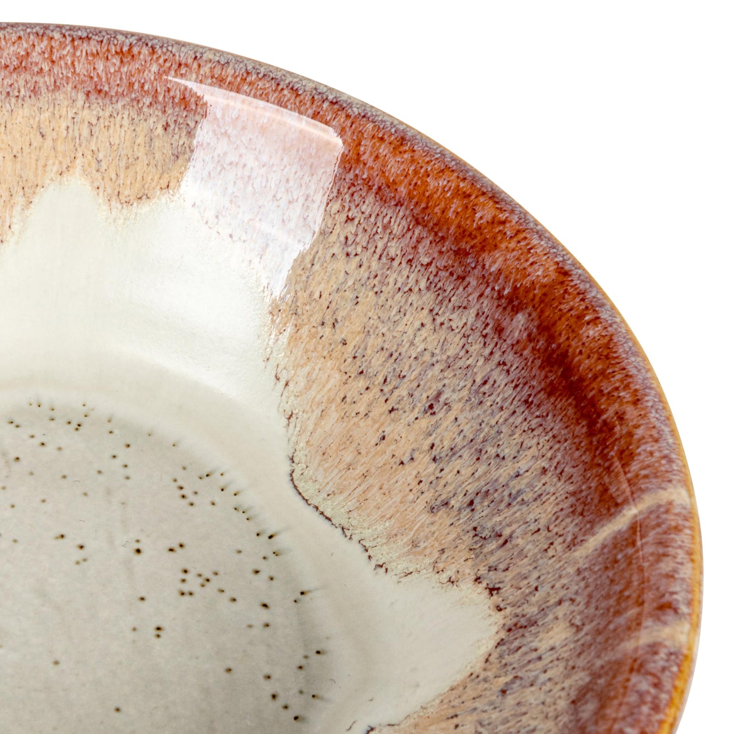 7.5 Inches Stoneware Pillar Holder with Handle and Reactive Glaze for 5 Inches Pillar, Brown