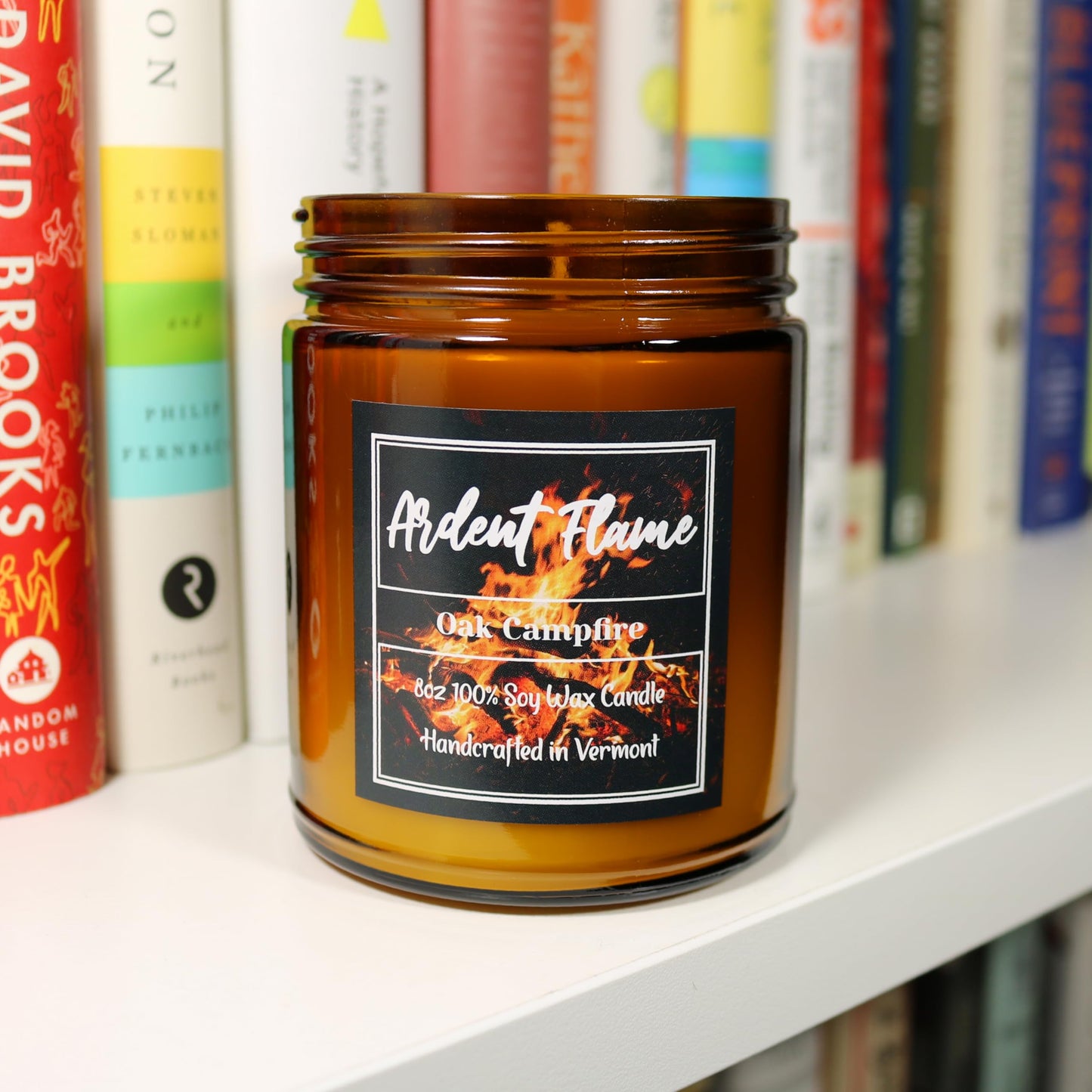 Ardent Flame Candles | Oak Campfire | 100% Natural Soy Wax Candle for Home Decor | Highly Scented | Premium Fragrance | Handmade in Vermont, USA | 8 oz | Long Lasting | Gift for Women and Men