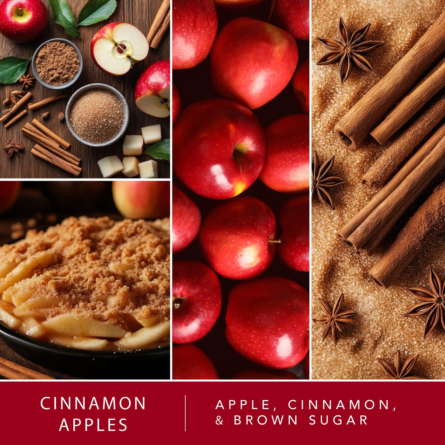 ScentSationals Cinnamon Apples Scented Wax Melts - Apple, Cinnamon, & Brown Sugar, 10oz (24 Cubes)